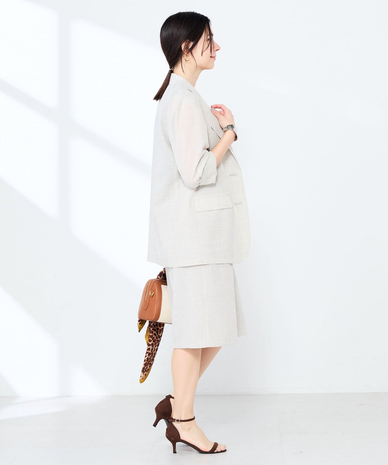 NOLLEY'S(ノーリーズ) 《セットアップ対応》ウォッシャブルリネンライクシアーボイルジャケット