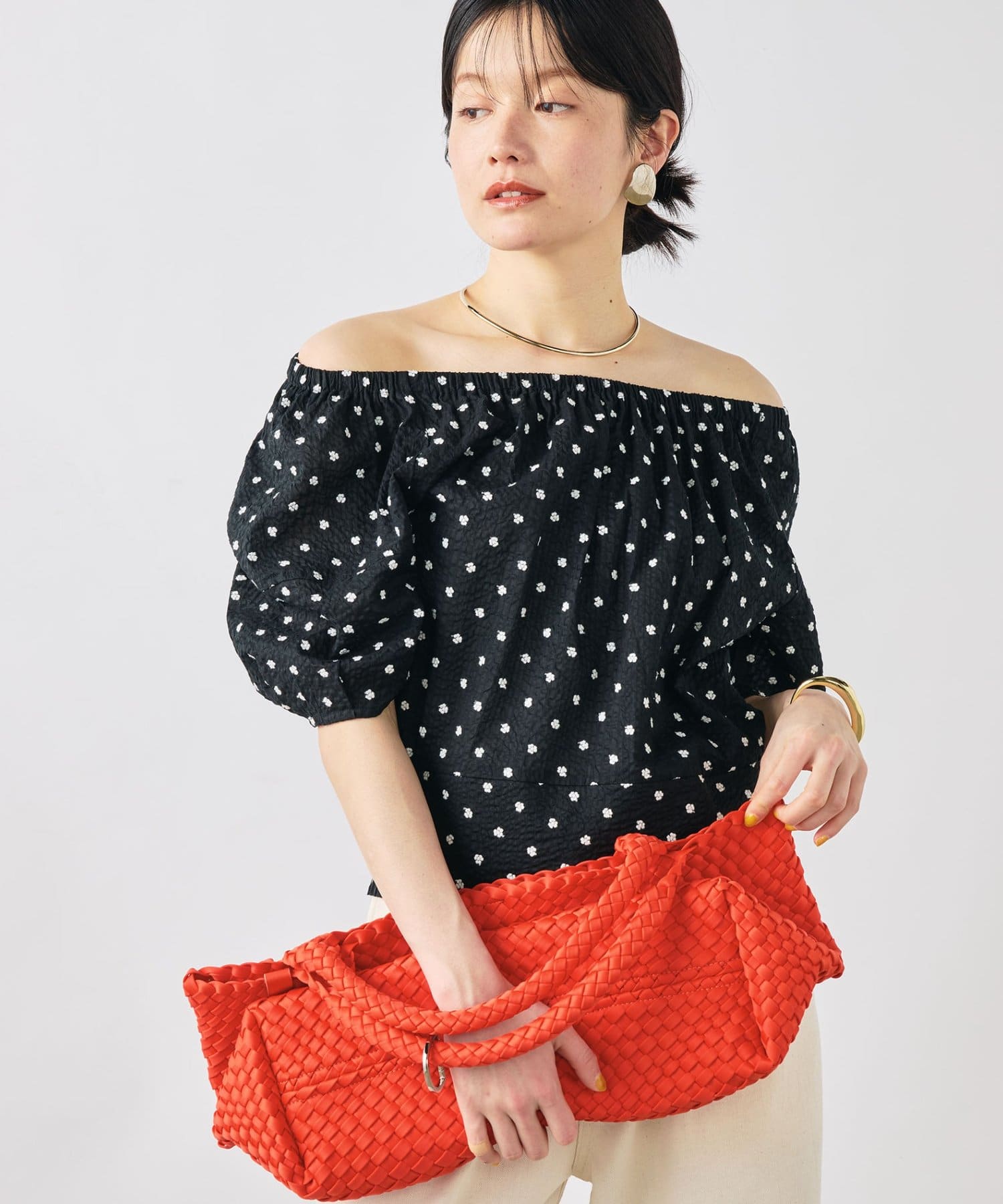 NOLLEY'S(ノーリーズ) 【WEB＆一部店舗限定アイテム】レース刺繍袖ボリュームサッカーブラウス