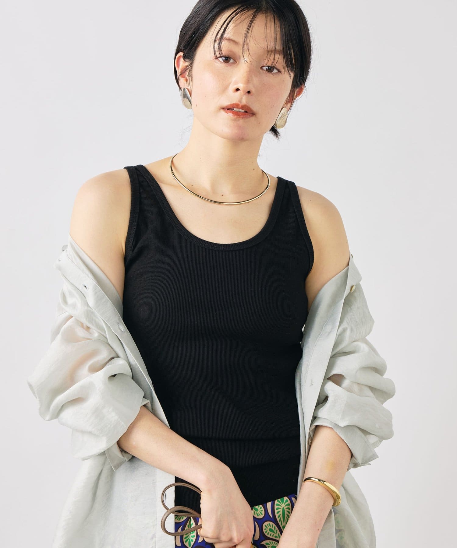 NOLLEY'S(ノーリーズ) ウォッシャブルヴィンテージリブ2WAYタンク