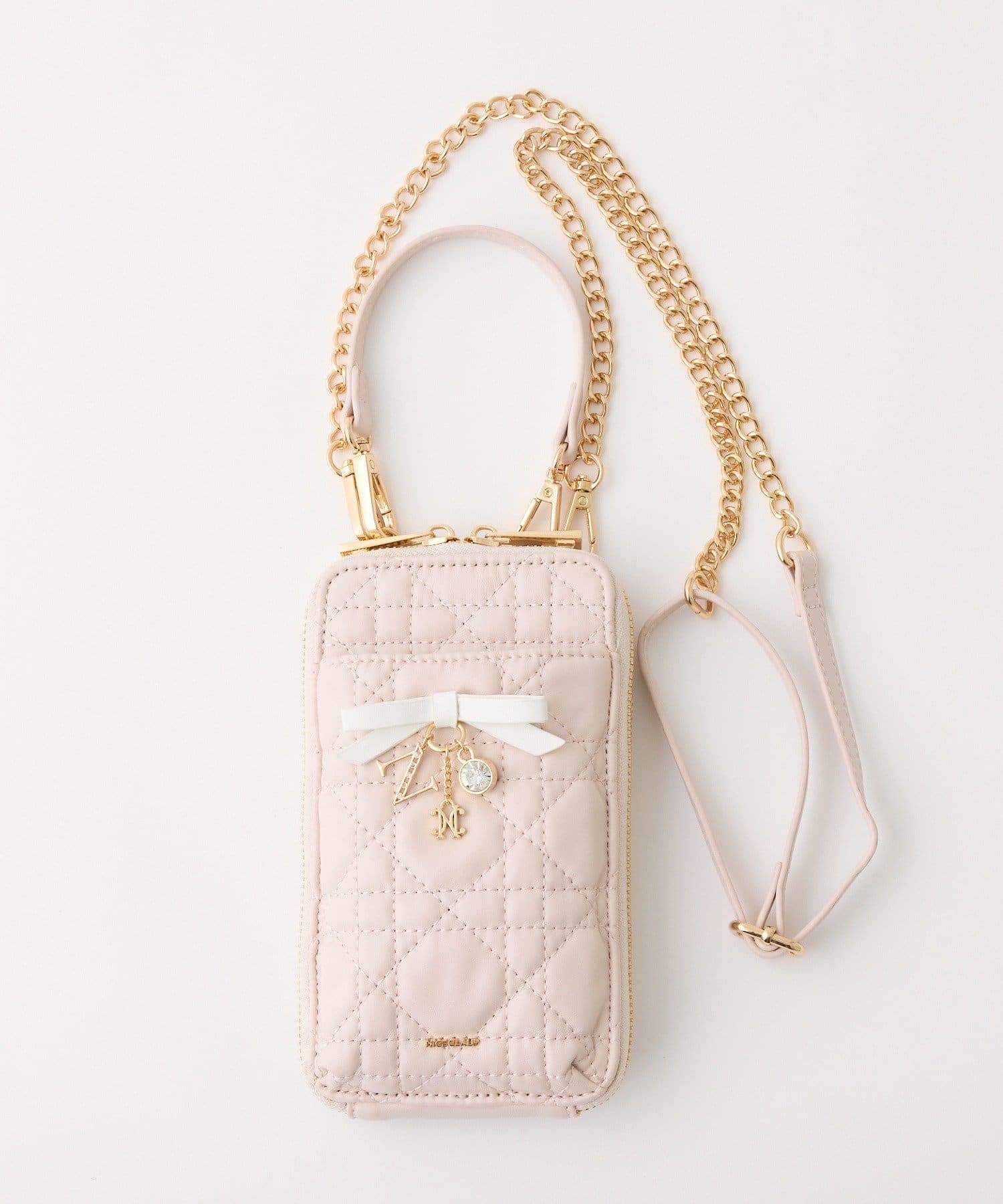 one after another NICE CLAUP(ワンアフターアナザー ナイスクラップ) リボンチャーム付きスマホショダー