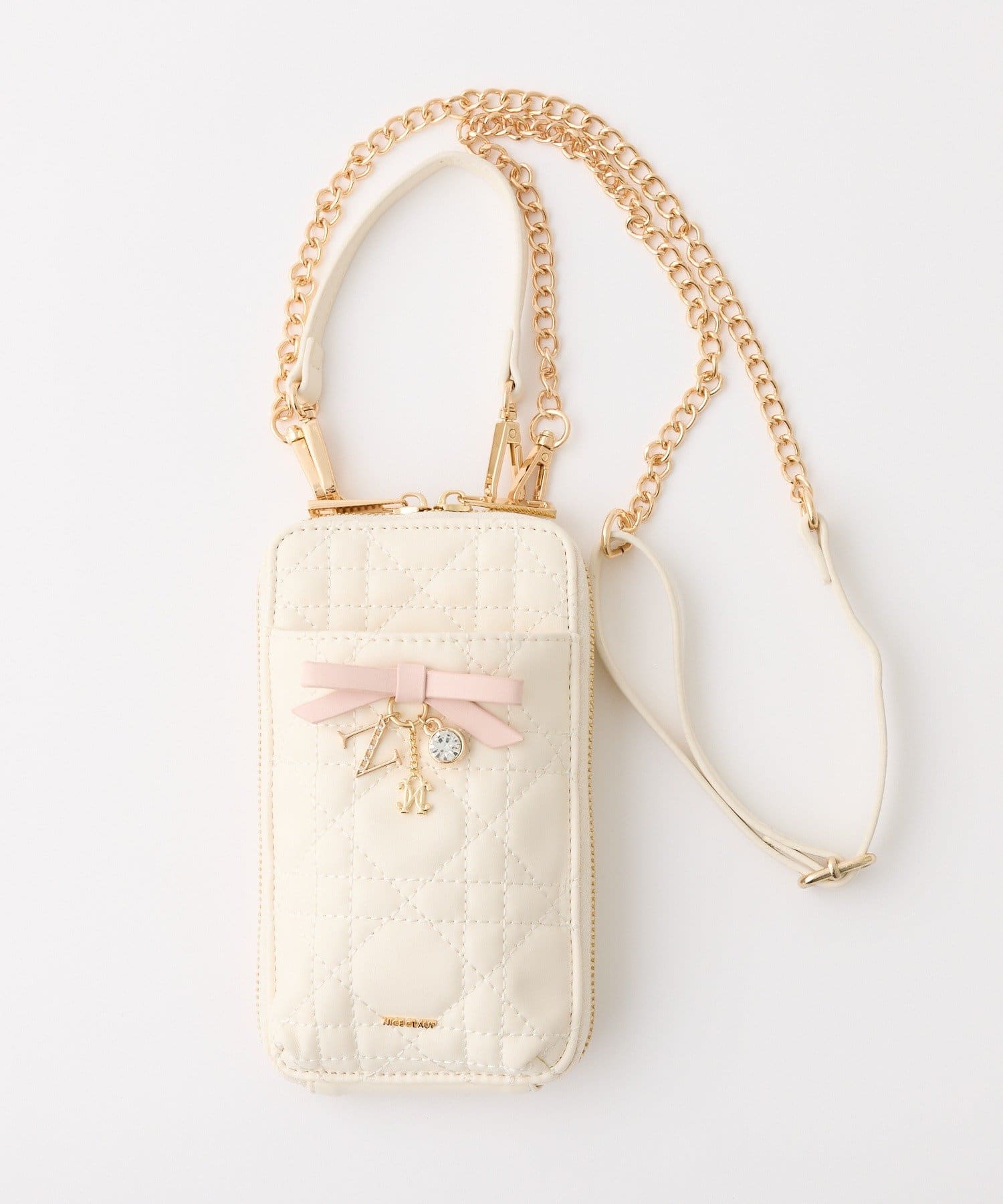 one after another NICE CLAUP(ワンアフターアナザー ナイスクラップ) リボンチャーム付きスマホショダー