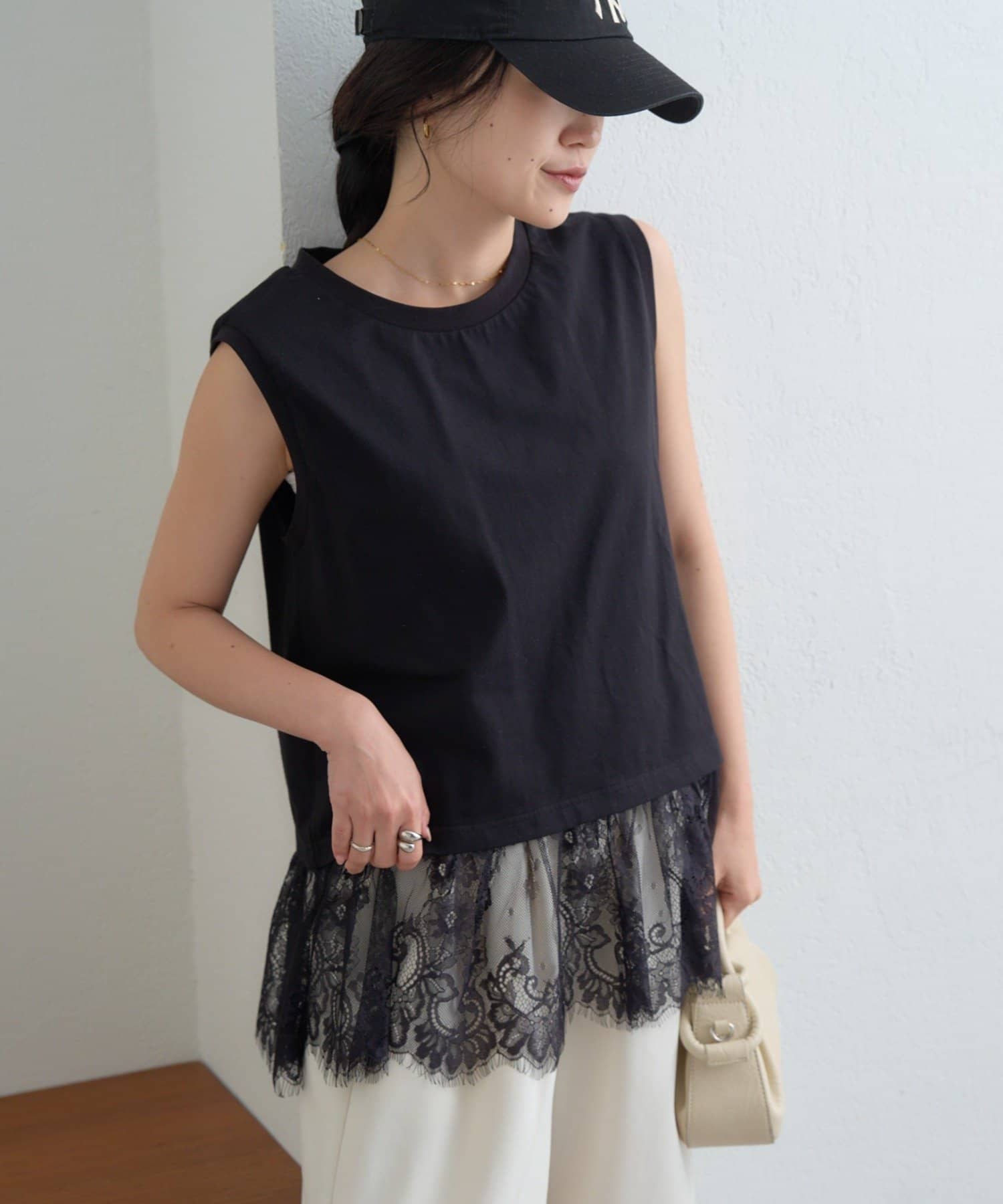 CIAOPANIC TYPY(チャオパニックティピー) 裾レースノースリーブTee