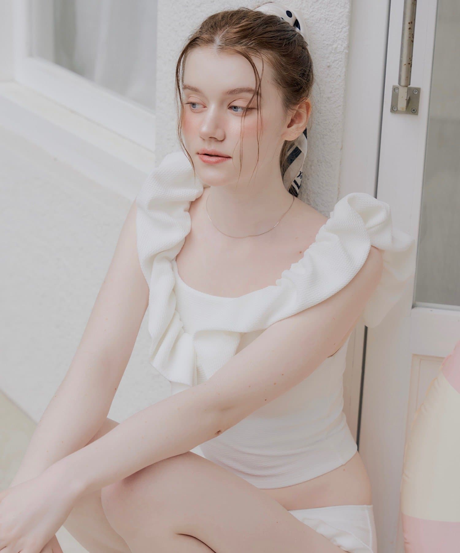 Chico(チコ) 【水着/トップス】フリルオフショルトップス