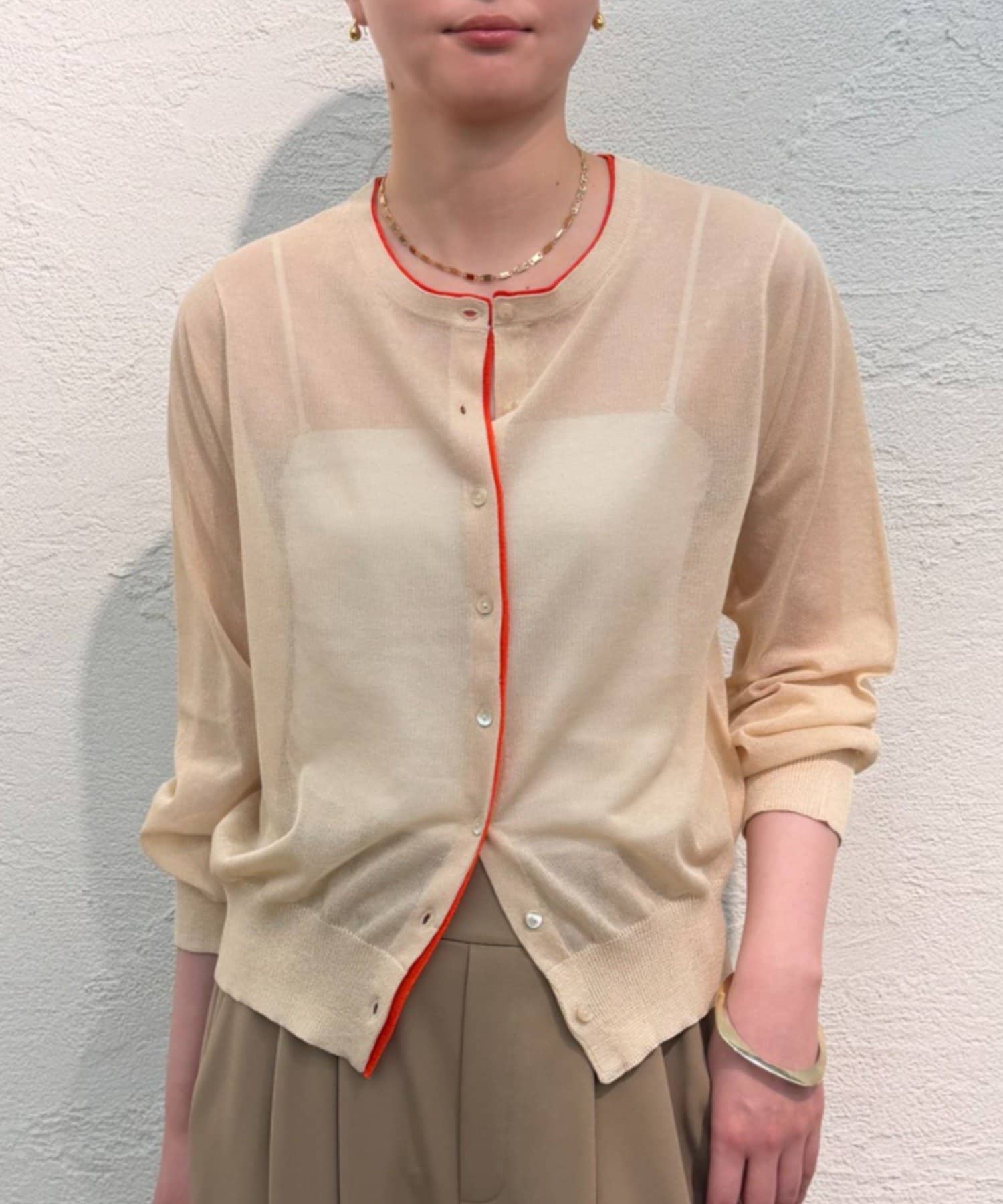 LOUNGEDRESS(ラウンジドレス) シアーWカラーカーデ