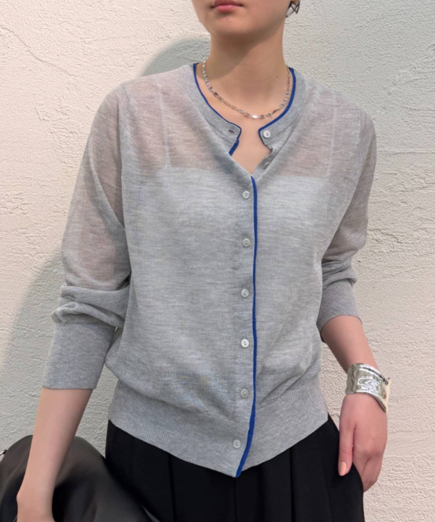 LOUNGEDRESS(ラウンジドレス) シアーWカラーカーデ