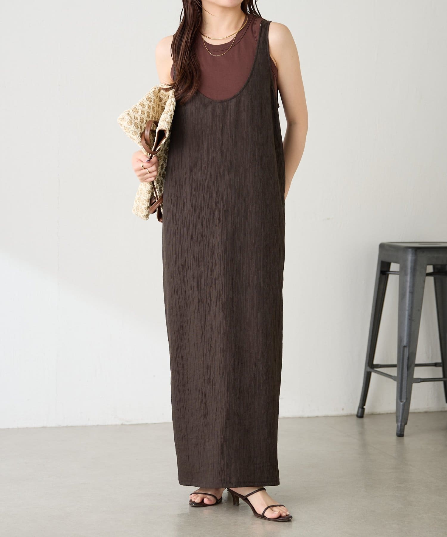 COLLAGE GALLARDAGALANTE(コラージュ ガリャルダガランテ) 【前後２通りで着れる】レイヤードタンクワンピース