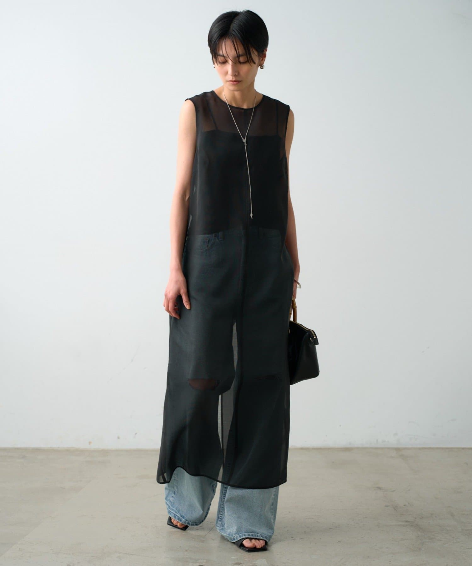 LOUNGEDRESS(ラウンジドレス) 【JAPAN MADE】シアーノースリワンピース