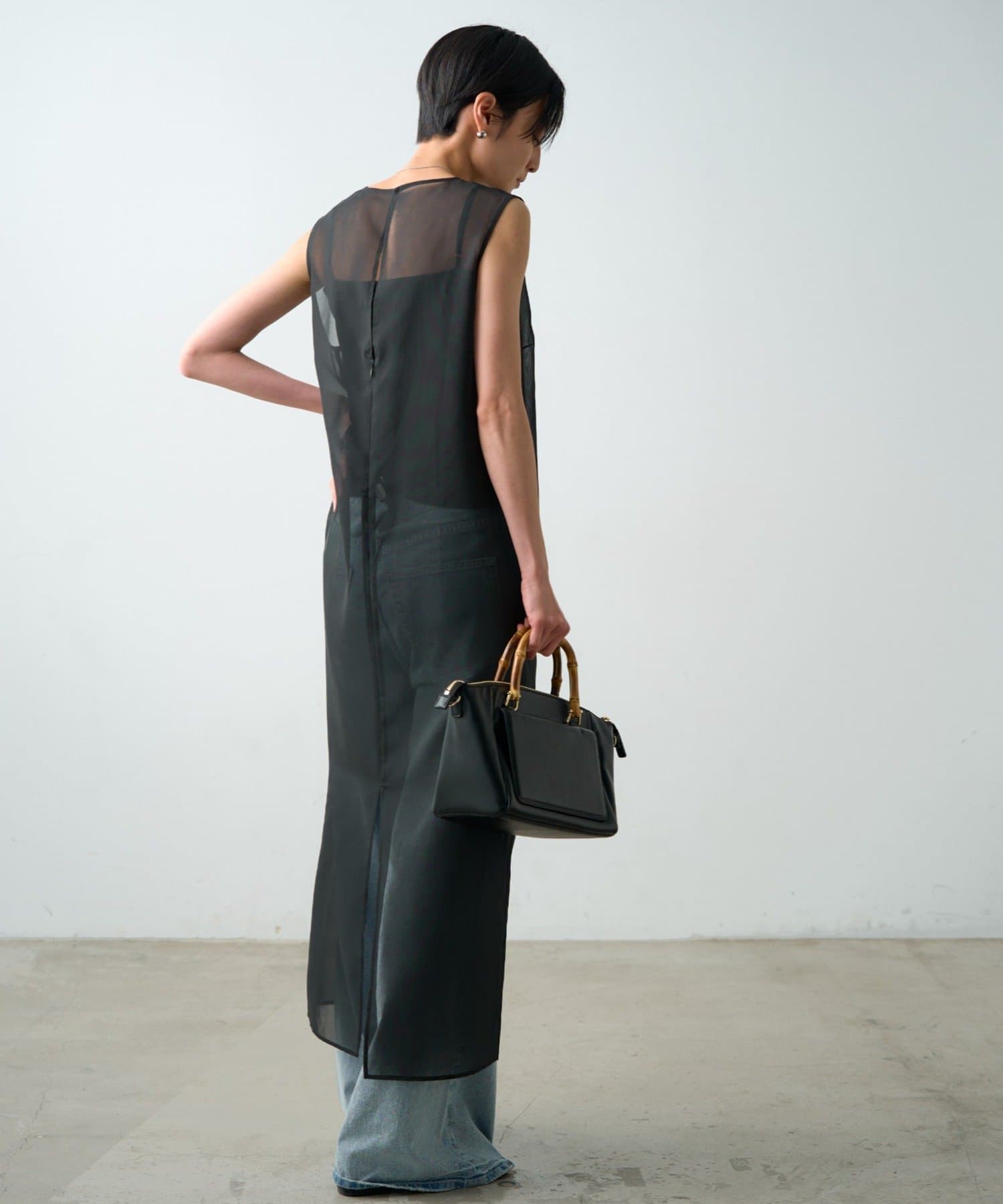 LOUNGEDRESS(ラウンジドレス) 【JAPAN MADE】シアーノースリワンピース