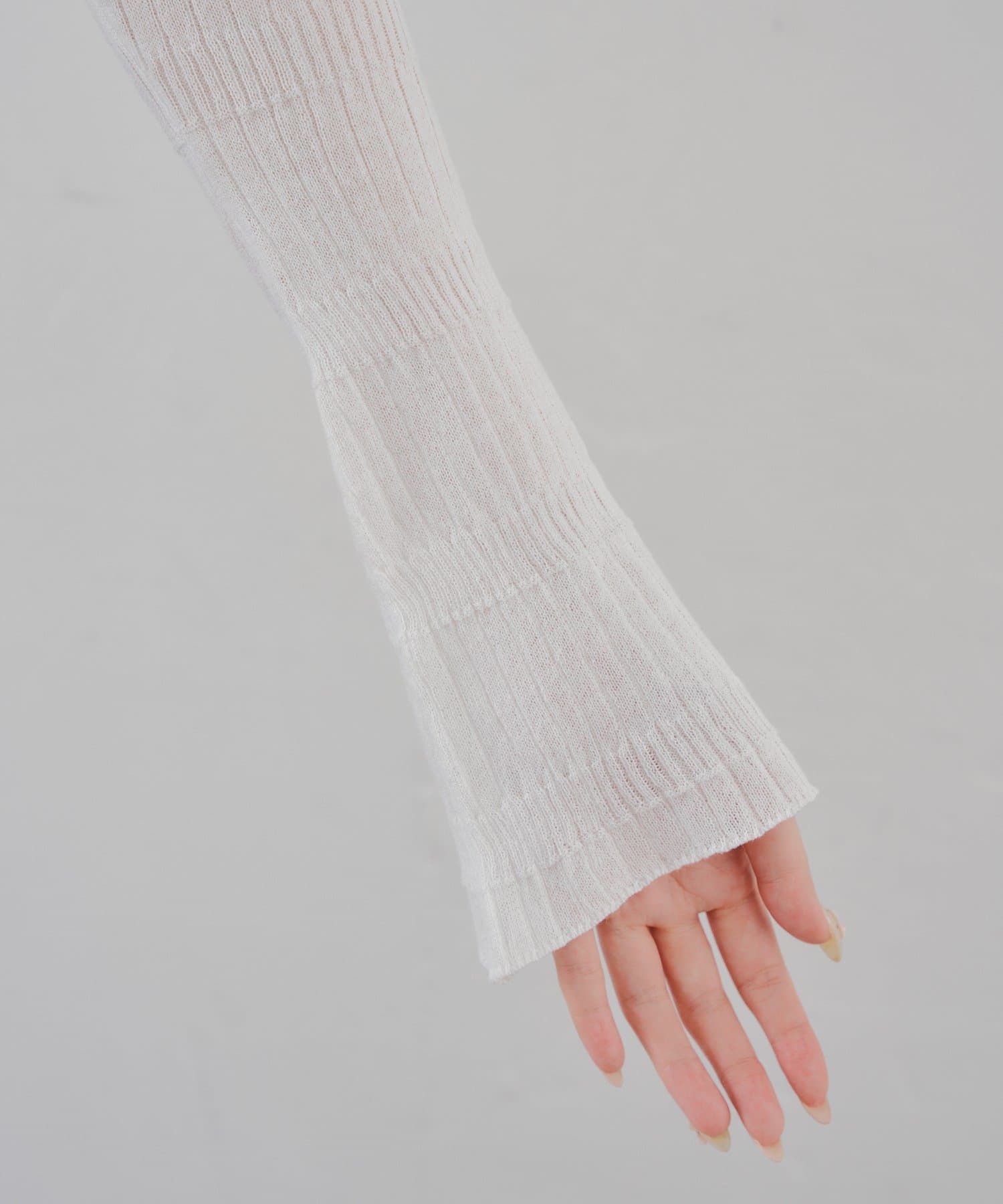 Chico(チコ) 【SALON by Chico】シアー金釦柄編みカーディガン