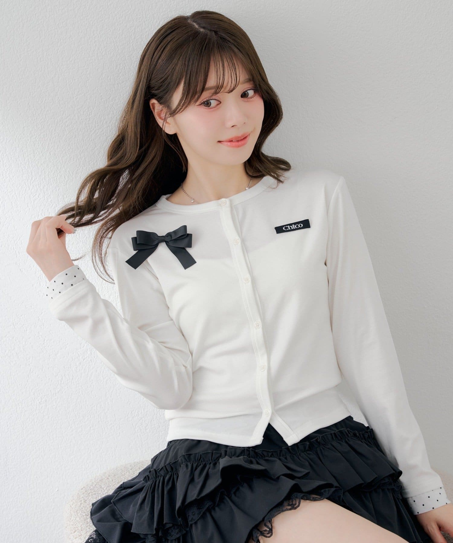 Chico(チコ) レイヤードコンパクトカーディガン