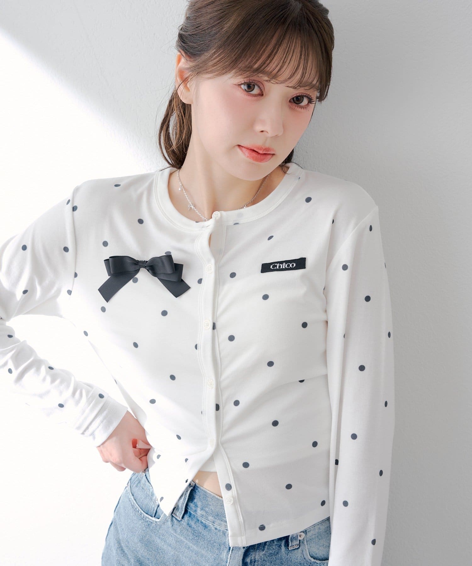 Chico(チコ) レイヤードコンパクトカーディガン