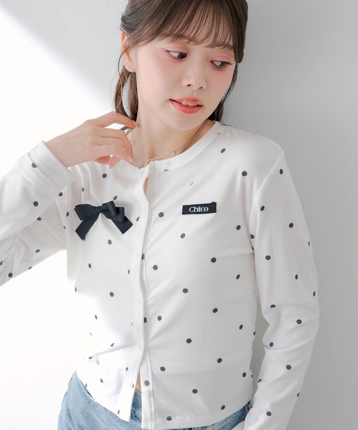 Chico(チコ) レイヤードコンパクトカーディガン