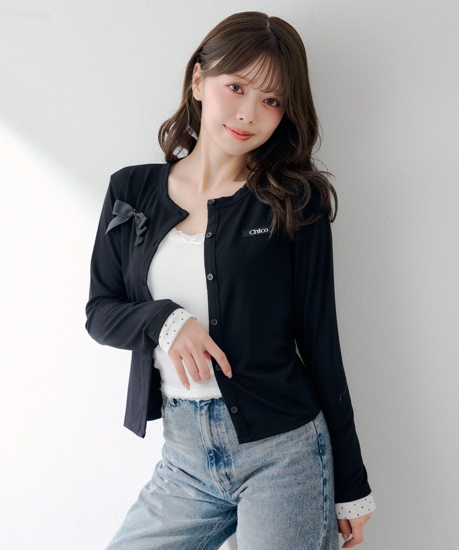 Chico(チコ) レイヤードコンパクトカーディガン