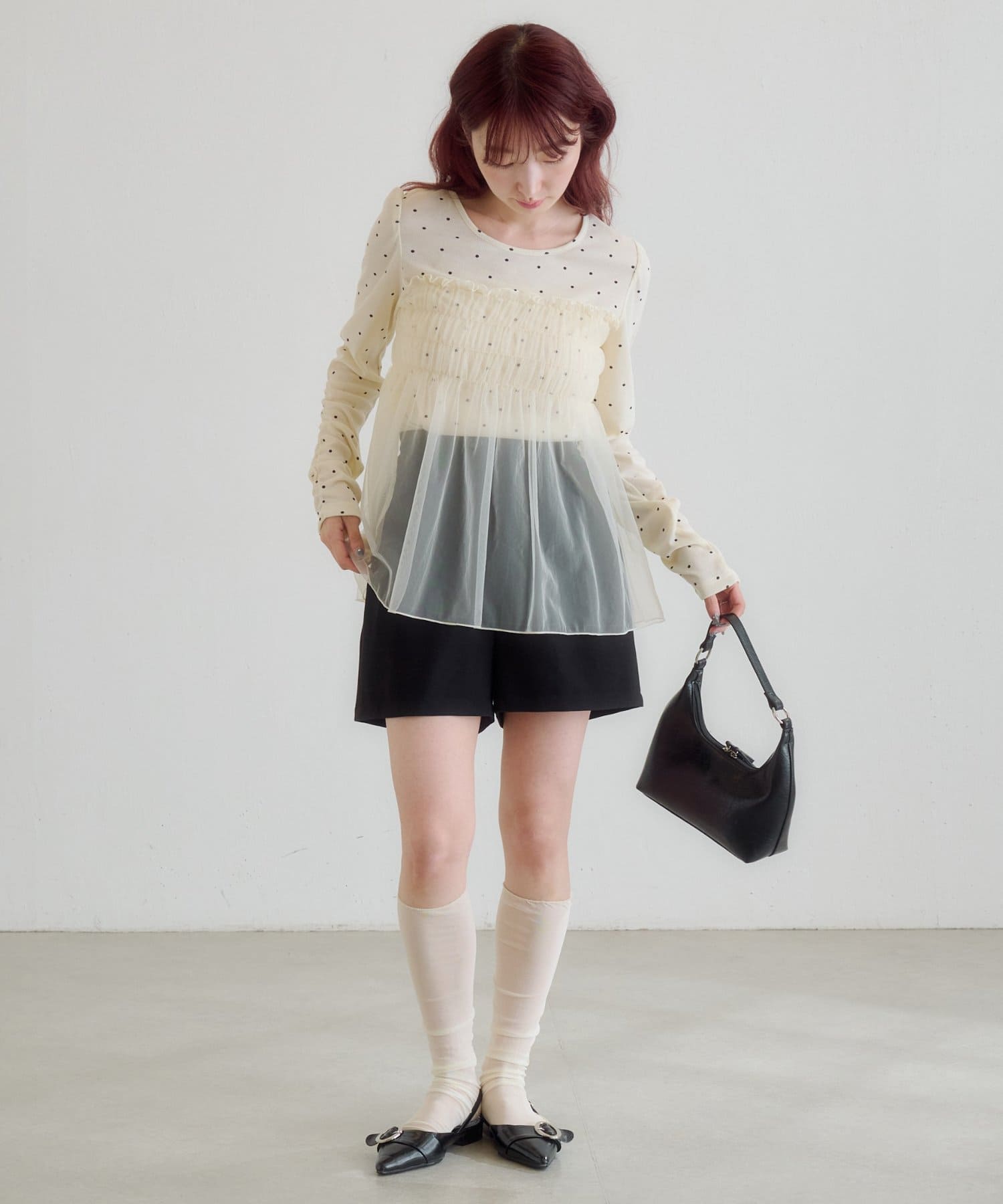 Kastane(カスタネ) チュールドッキングカットソー