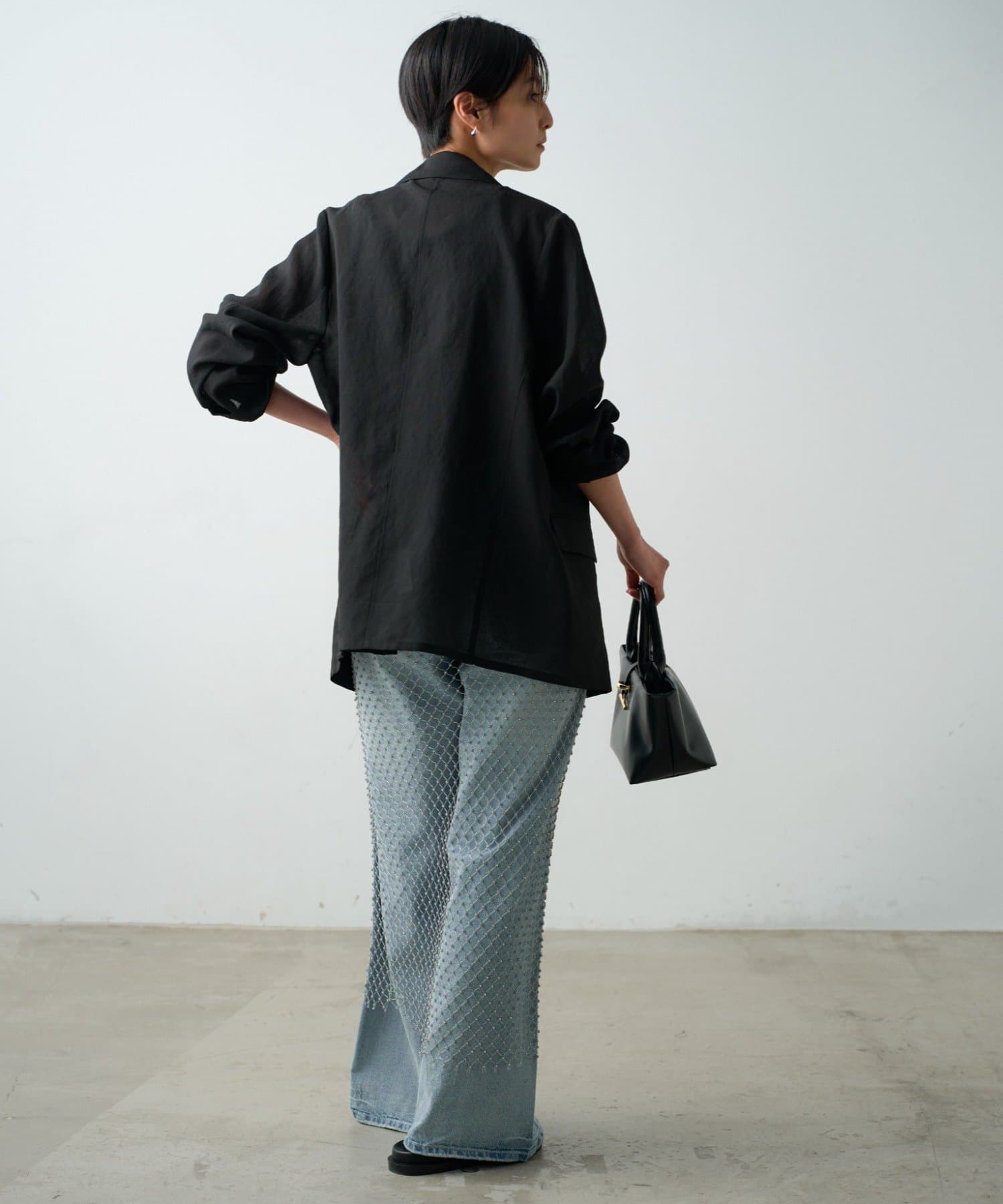 LOUNGEDRESS(ラウンジドレス) メッシュビジューワンピース