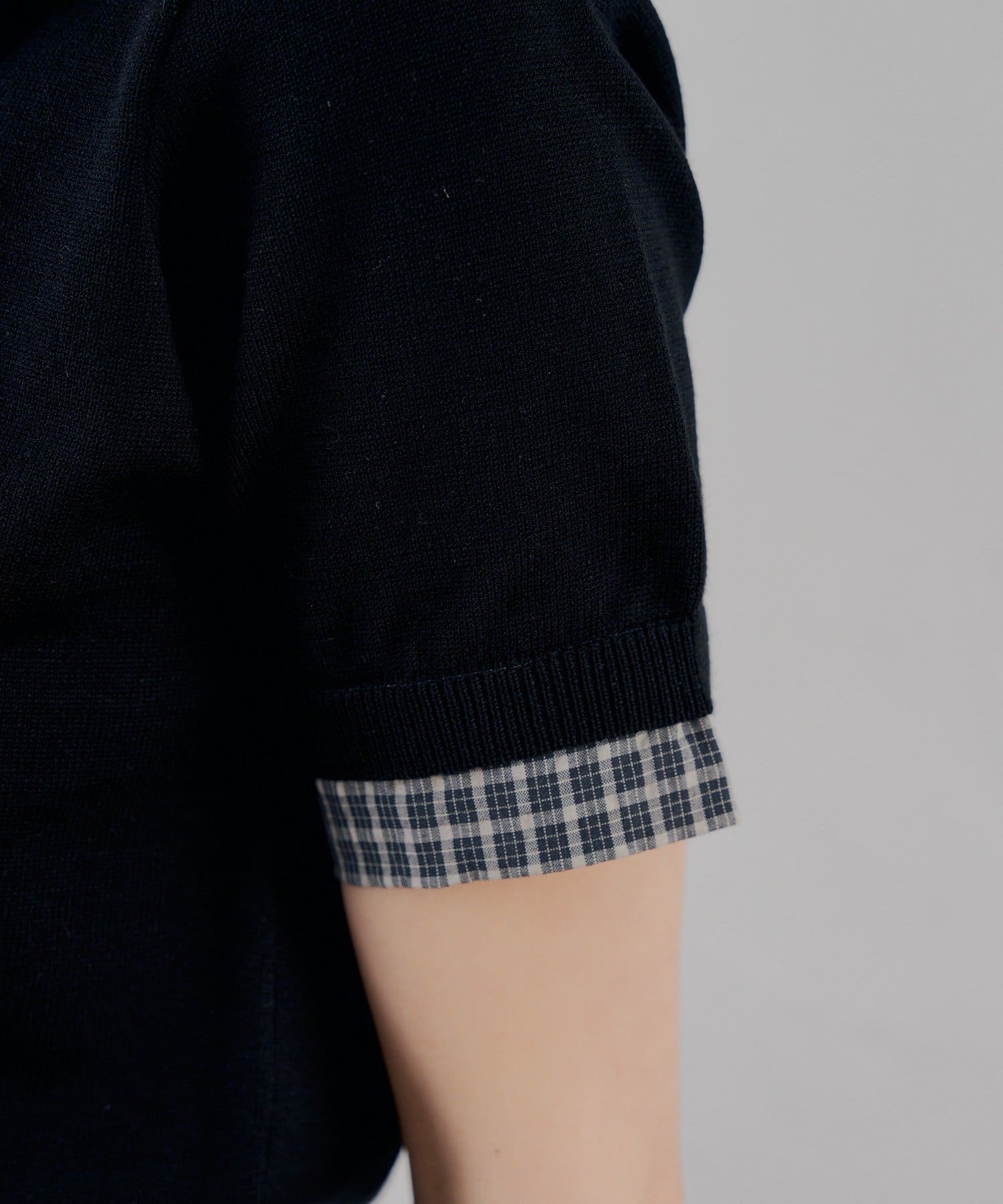 Chico(チコ) 【WEB限定カラーあり】半袖シャツレイヤードVネックニット