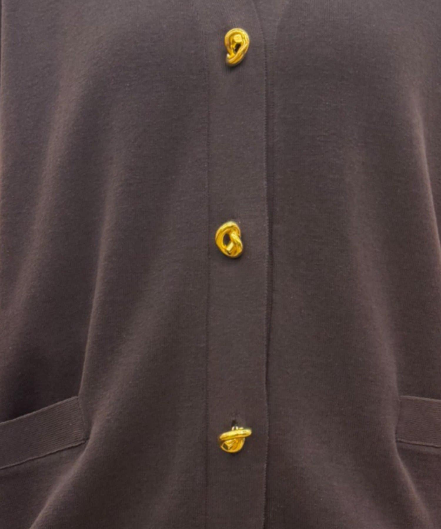 LOUNGEDRESS(ラウンジドレス) ツイストボタンフレンチニットカーデ