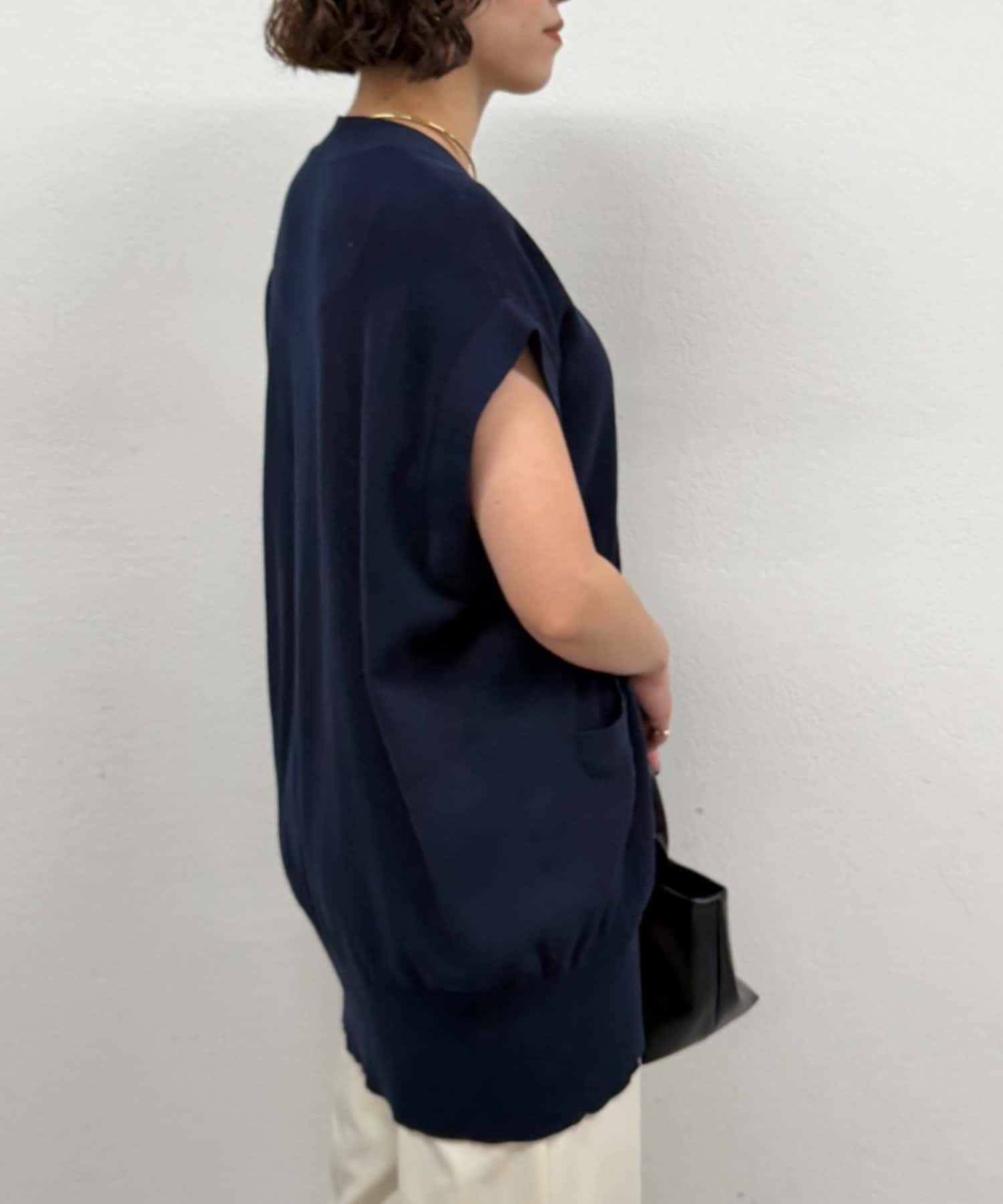 LOUNGEDRESS(ラウンジドレス) ツイストボタンフレンチニットカーデ