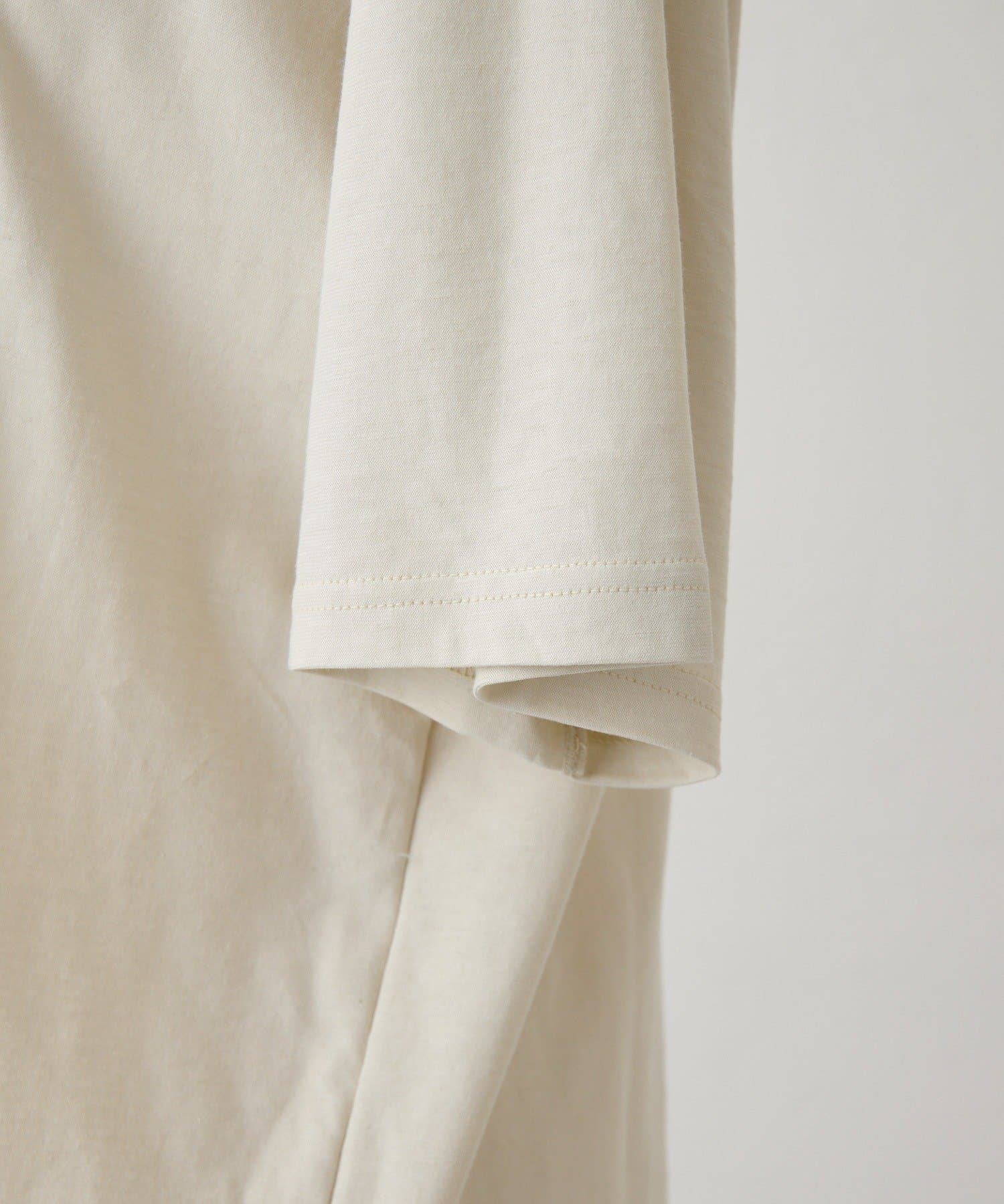 ear PAPILLONNER(イア パピヨネ) 《綿100％/二の腕カバー》ステッチ風ナンバープリントTシャツ【SUM1 STYLE(スミスタイル)】