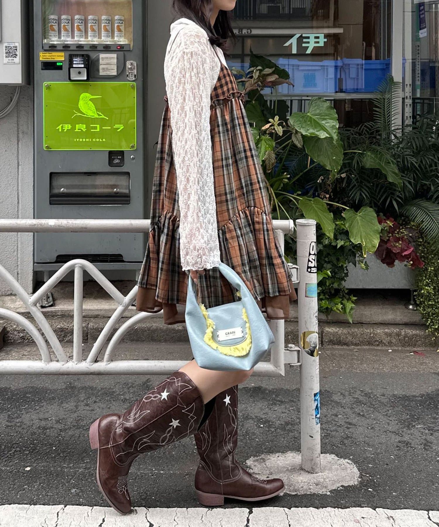 CIAOPANIC(チャオパニック) レトロチェックギャザーチュニックキャミワンピース