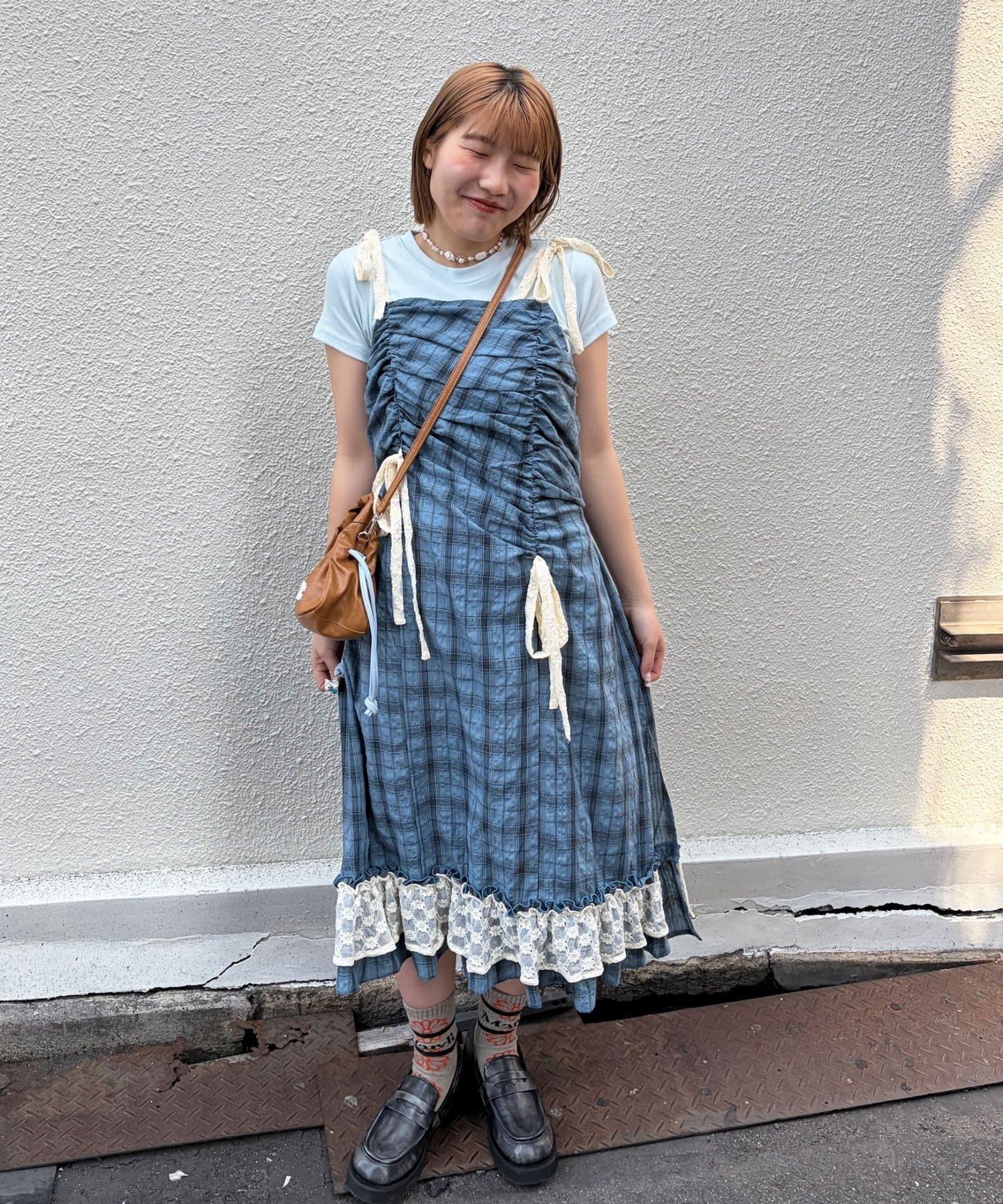 CIAOPANIC(チャオパニック) 【おひよ(@ohiyooo06)企画】アソート柄レースリボンシャーリングキャミワンピース