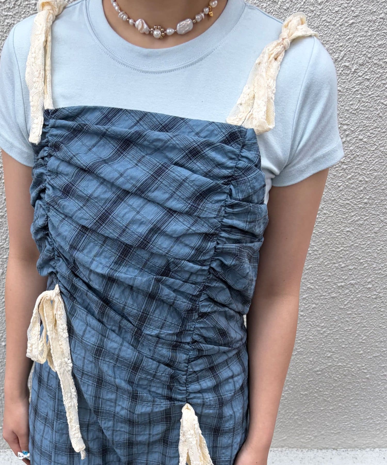 CIAOPANIC(チャオパニック) 【おひよ(@ohiyooo06)企画】アソート柄レースリボンシャーリングキャミワンピース