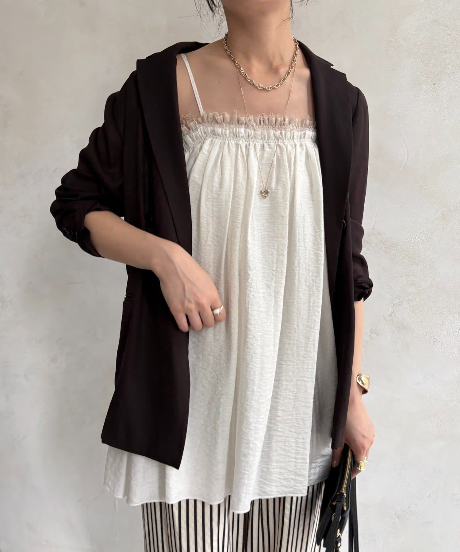 DOUDOU(ドゥドゥ) ギャザーキャミ