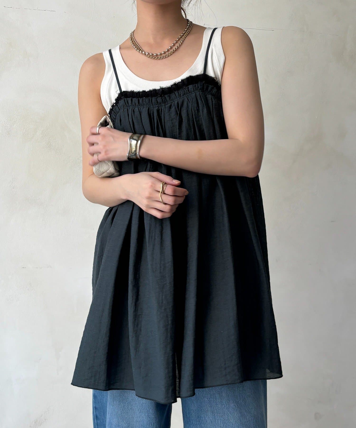 DOUDOU(ドゥドゥ) ギャザーキャミ