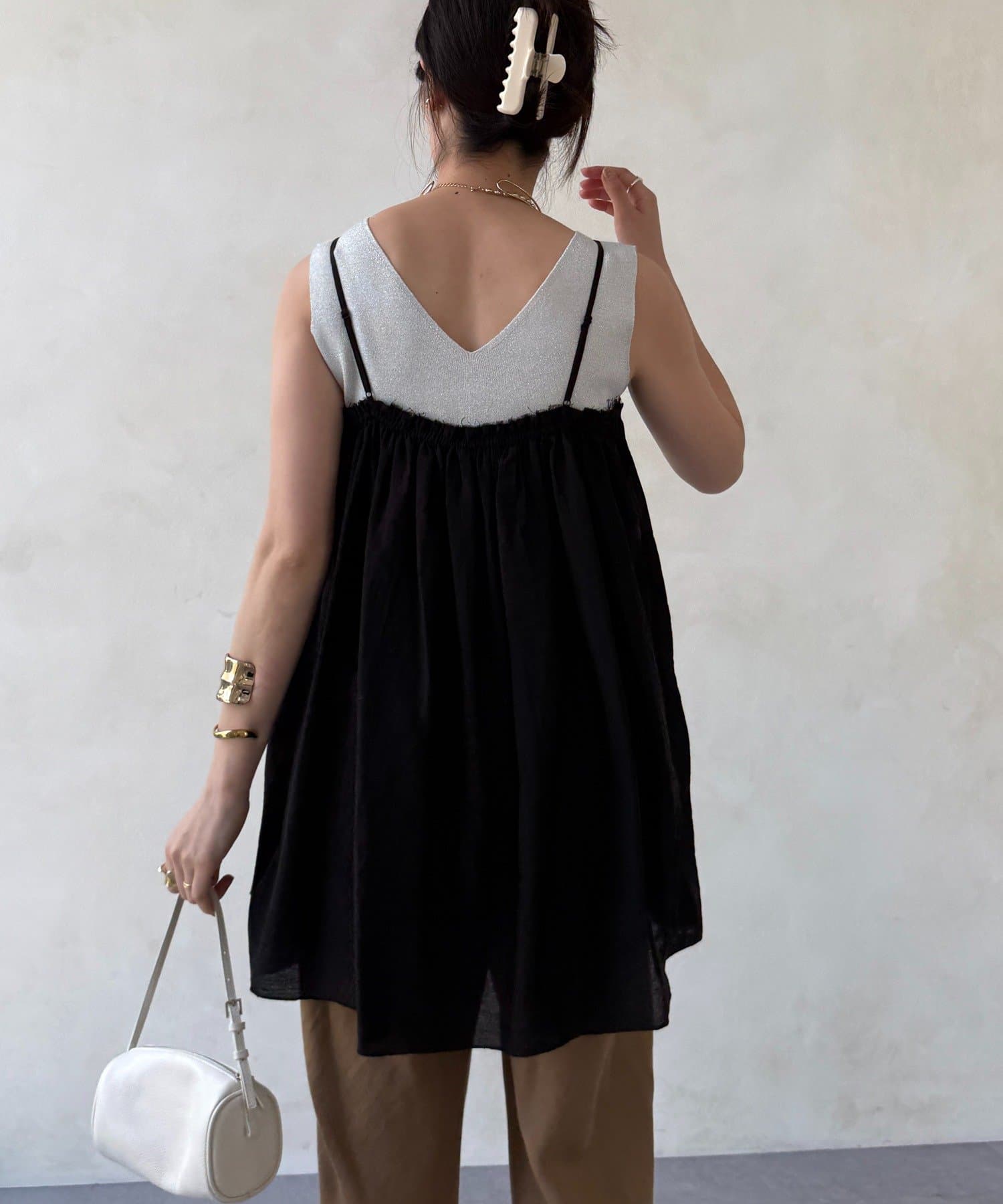 DOUDOU(ドゥドゥ) ギャザーキャミ