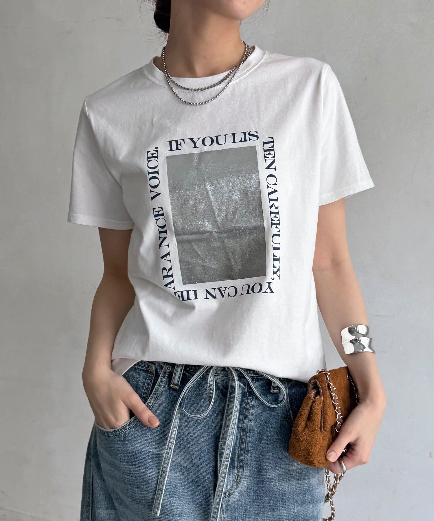 DOUDOU(ドゥドゥ) 【WEB限定】シルバープリントTEE