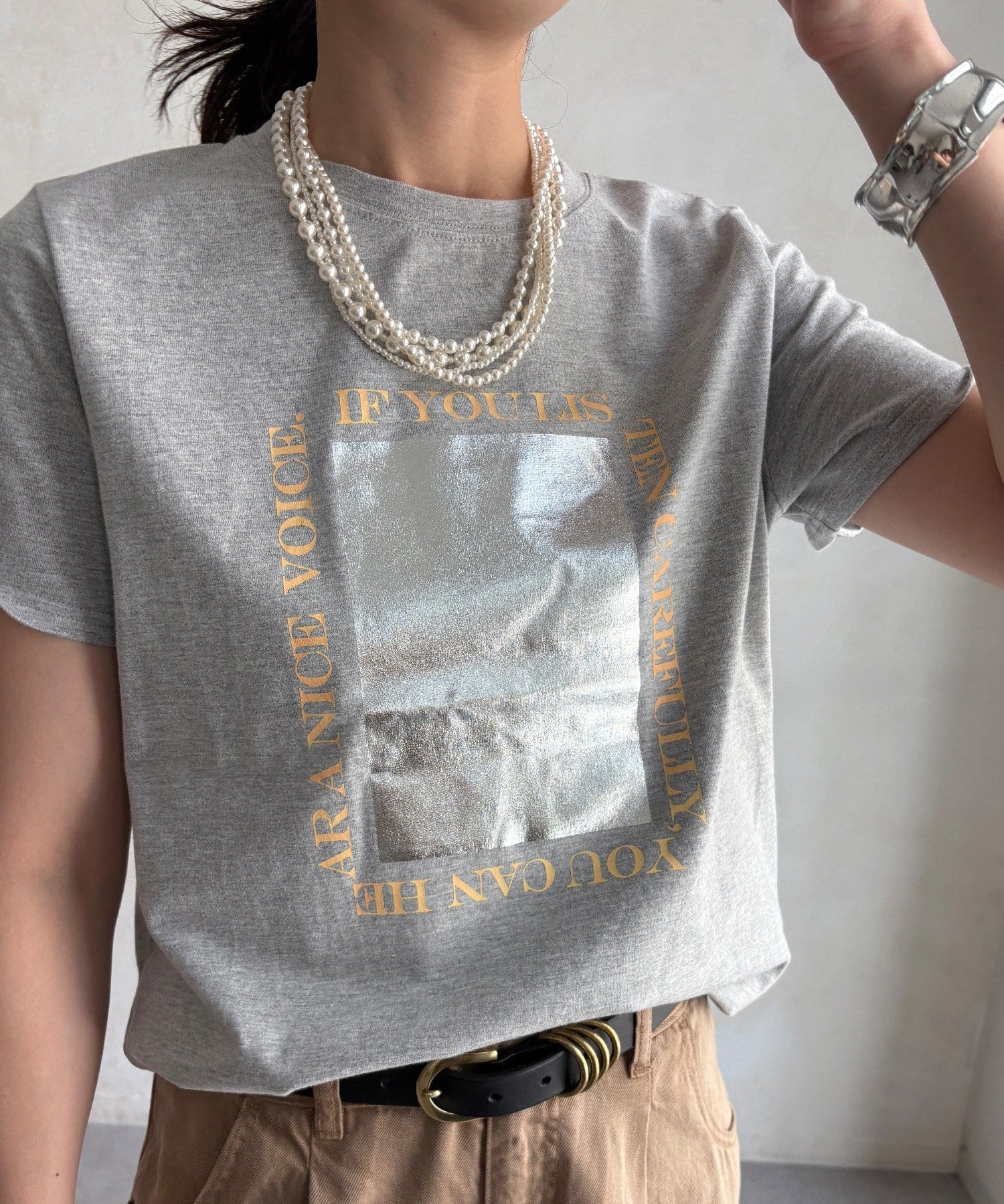 DOUDOU(ドゥドゥ) 【WEB限定】シルバープリントTEE