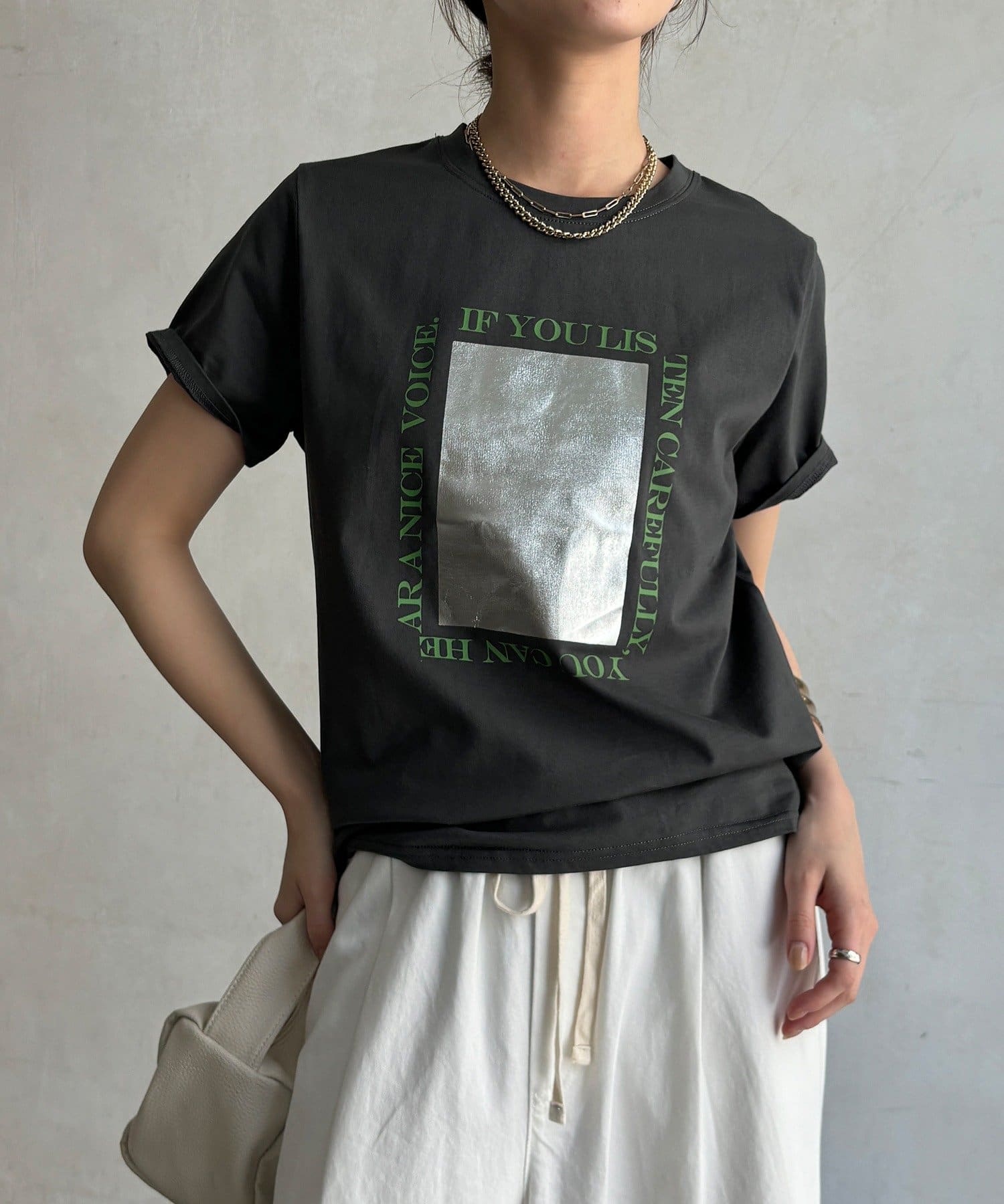 DOUDOU(ドゥドゥ) 【WEB限定】シルバープリントTEE