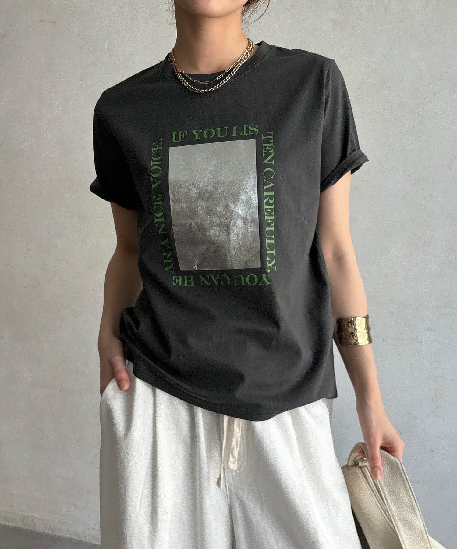 DOUDOU(ドゥドゥ) 【WEB限定】シルバープリントTEE