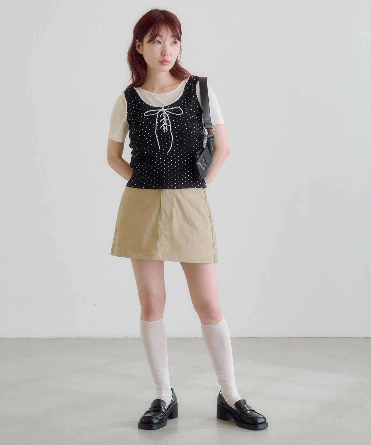 Kastane(カスタネ) ドットタンクレイヤードTee