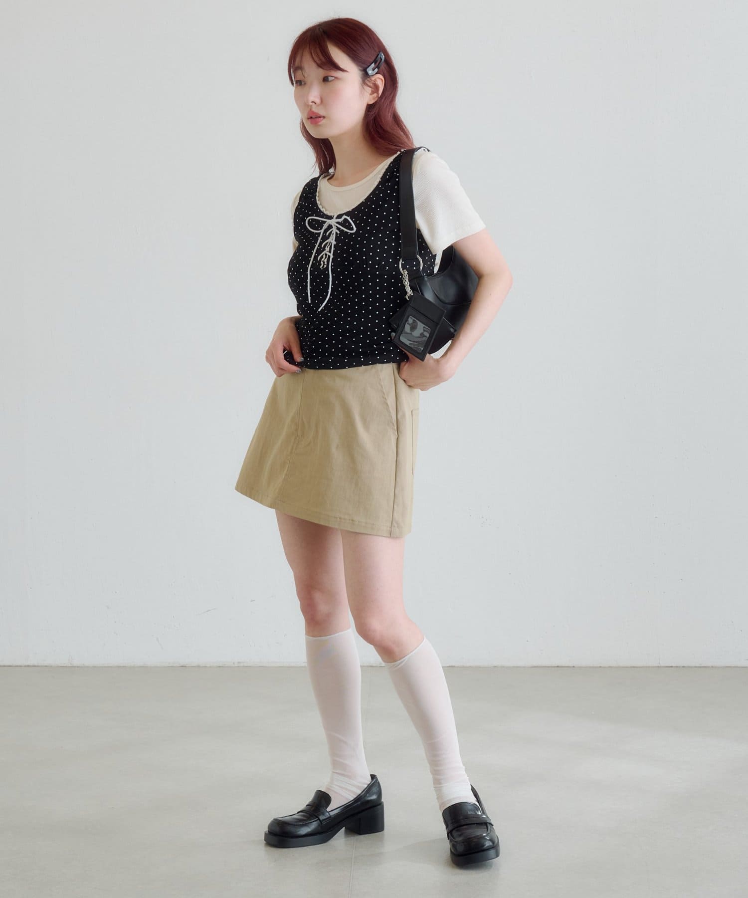 Kastane(カスタネ) ドットタンクレイヤードTee