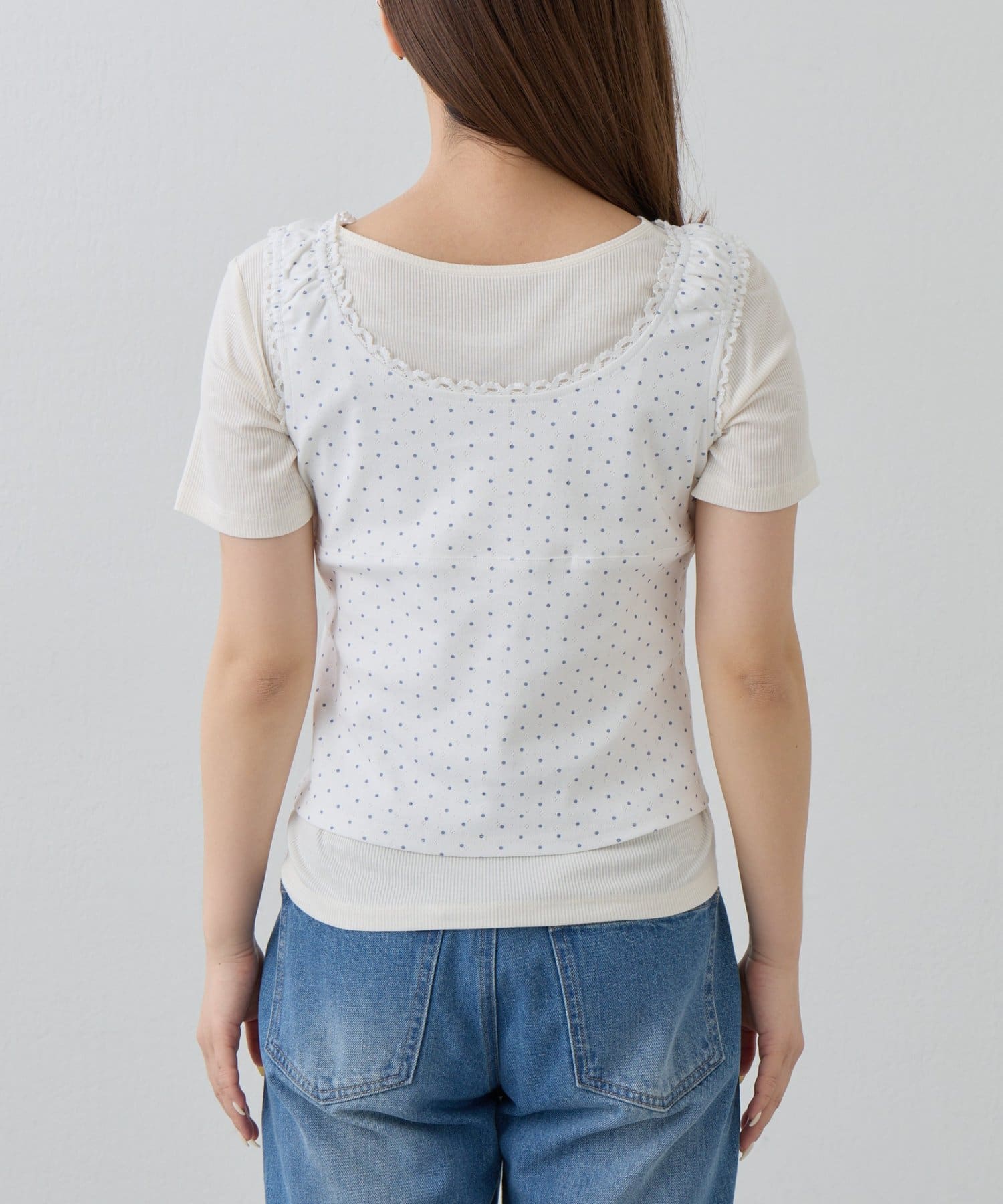 Kastane(カスタネ) ドットタンクレイヤードTee