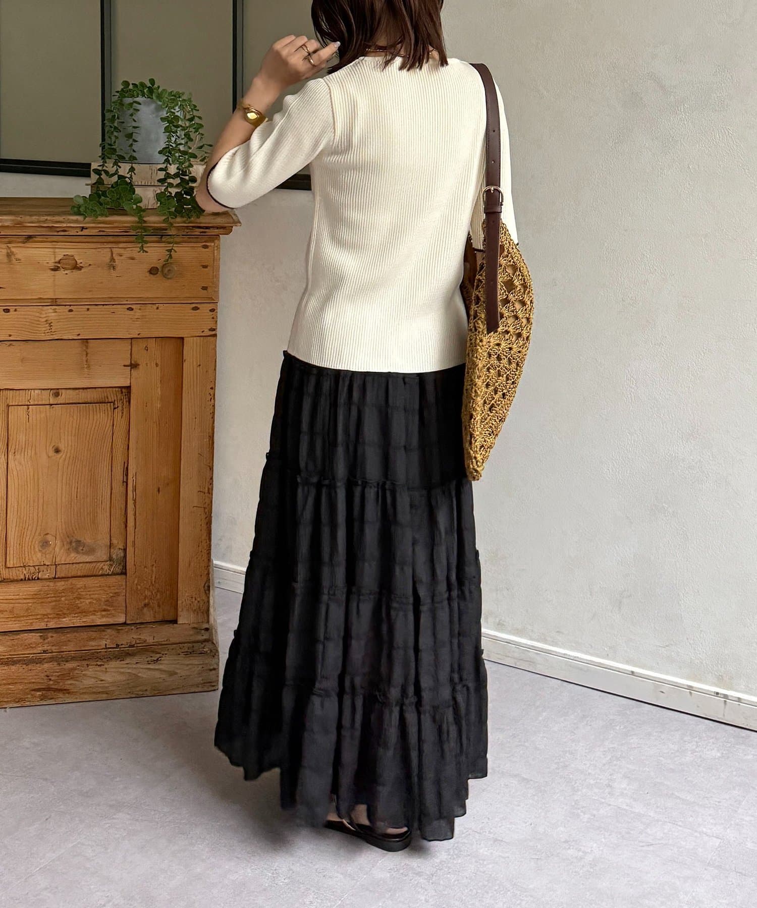 Thevon.(ゼヴォン) シャーリングティアードスカート