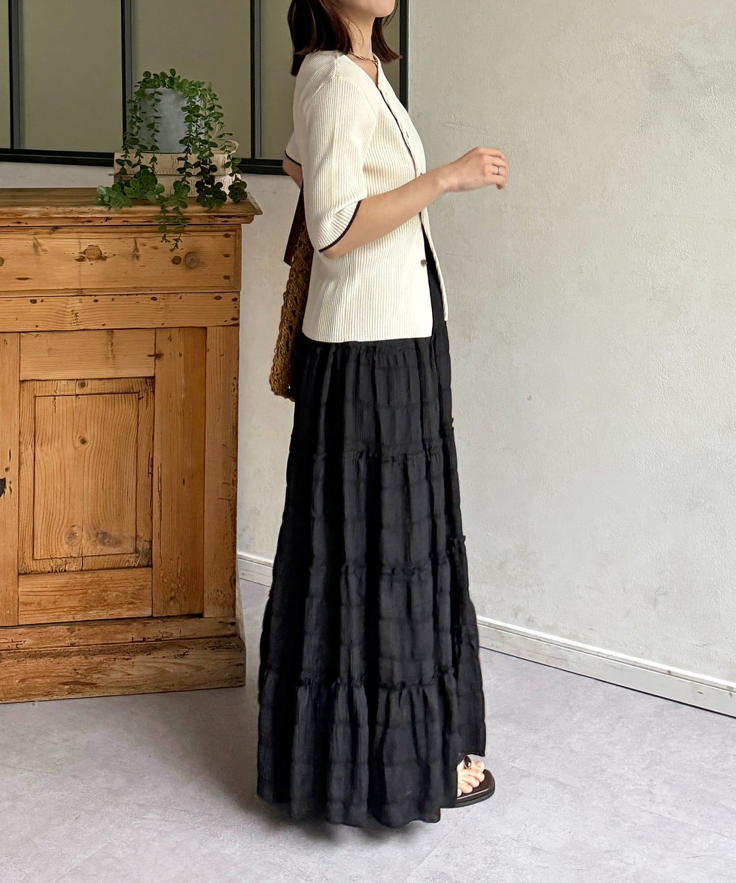 Thevon.(ゼヴォン) シャーリングティアードスカート