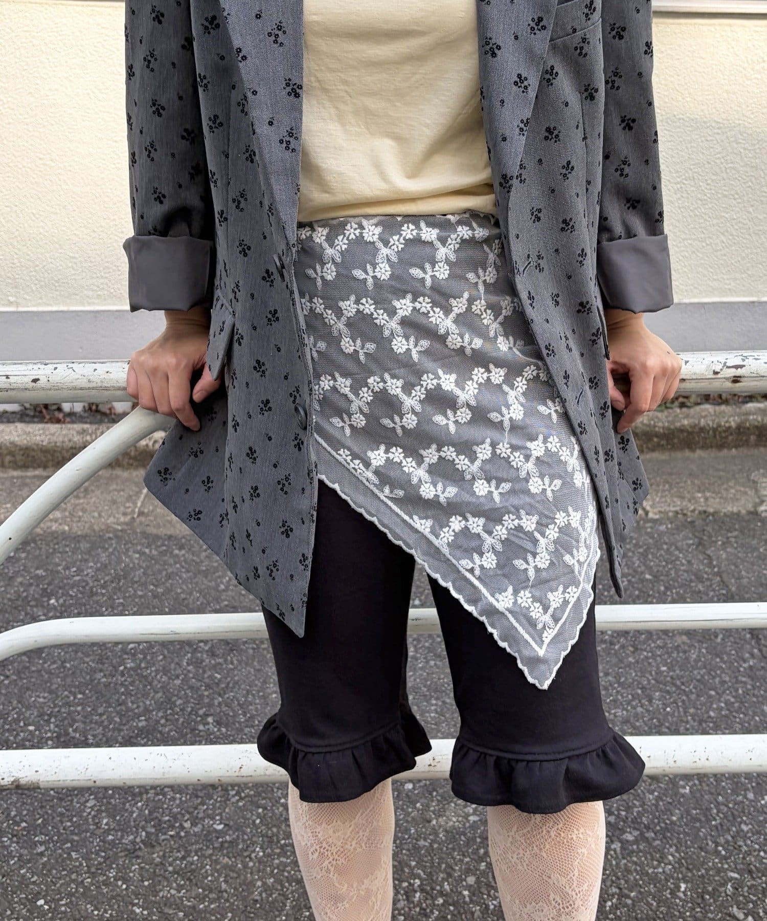 Lattice(ラティス) レースフラワーラップスカート