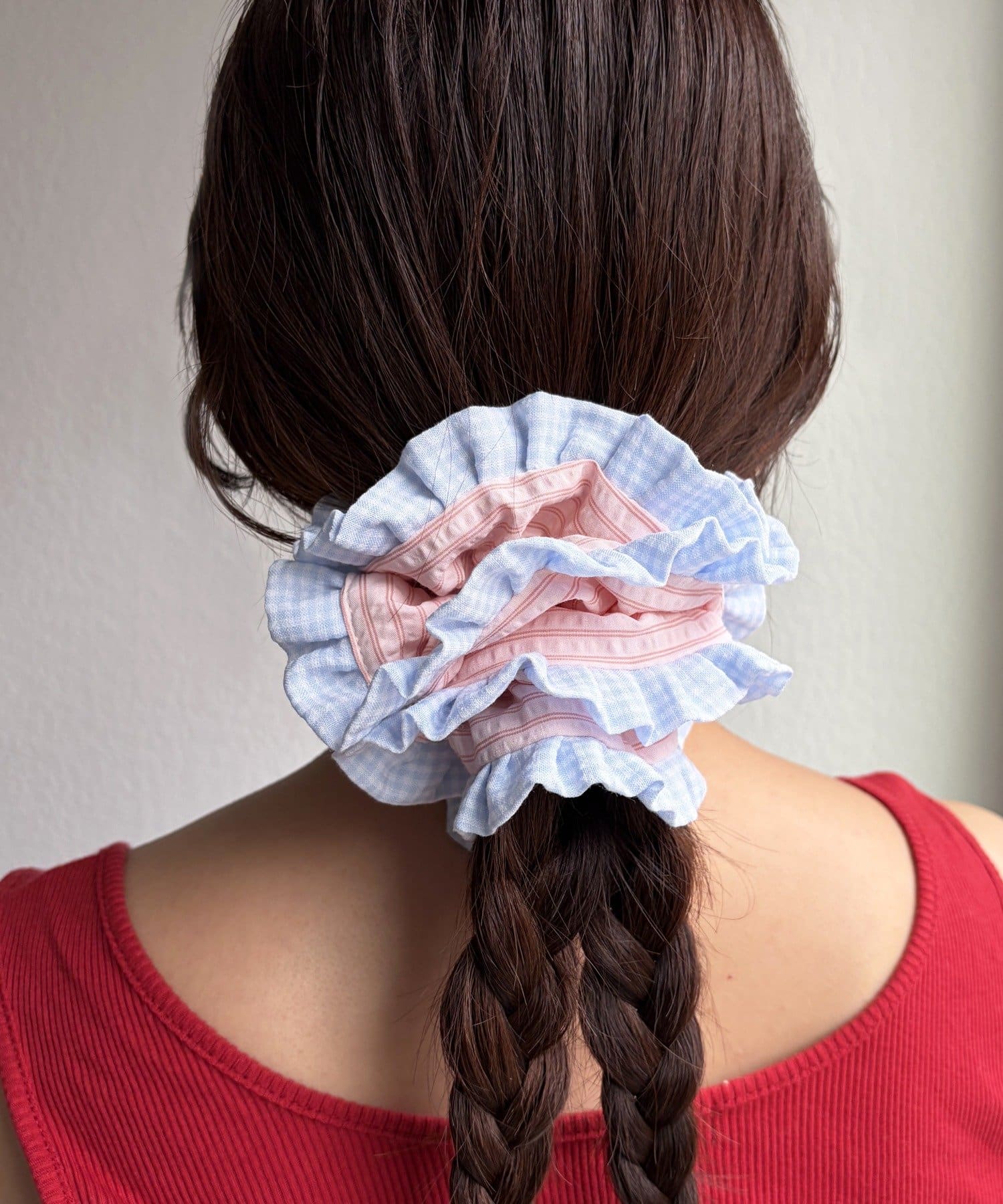 Lattice(ラティス) ストライプフリルシュシュ