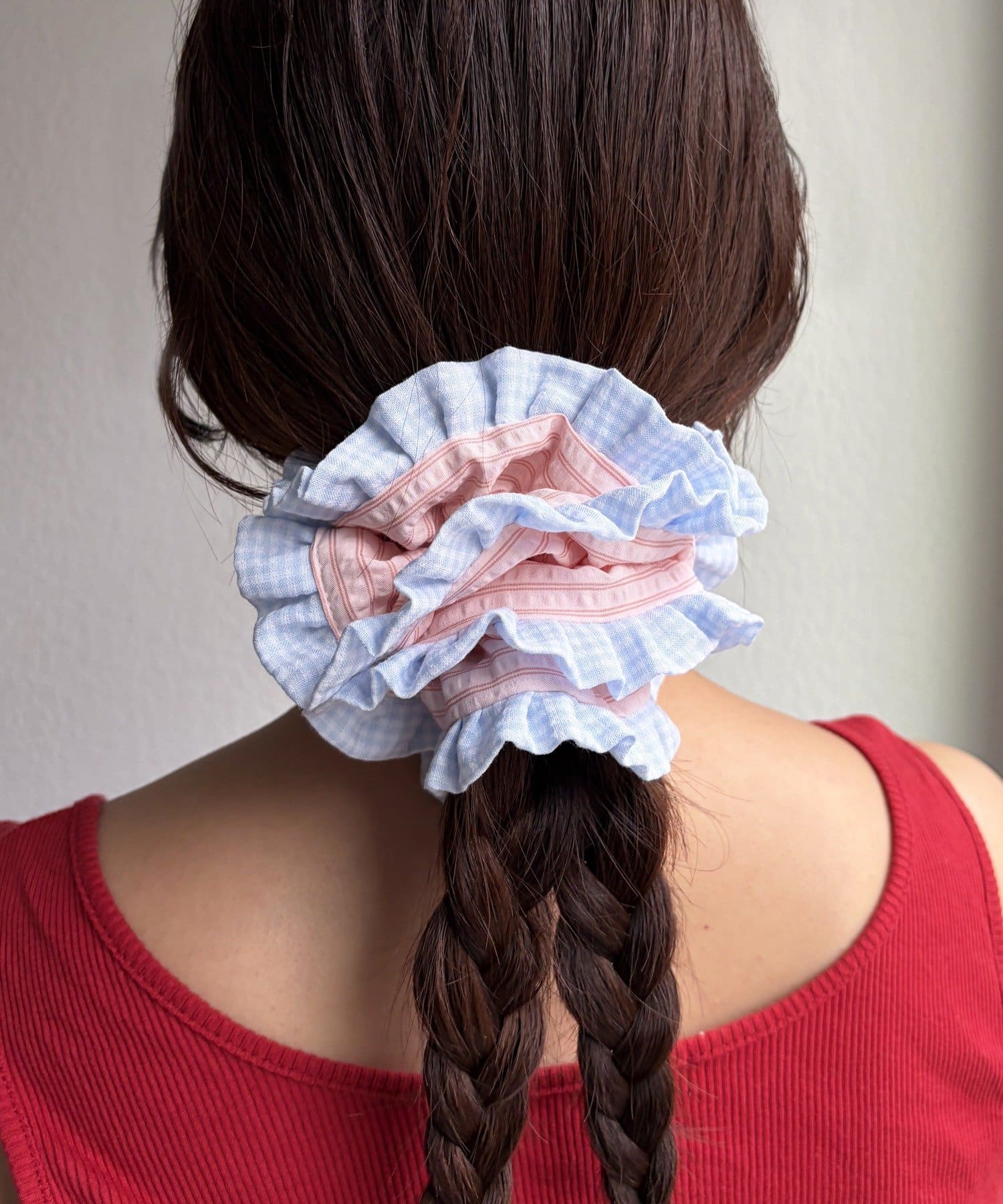 Lattice(ラティス) ストライプフリルシュシュ