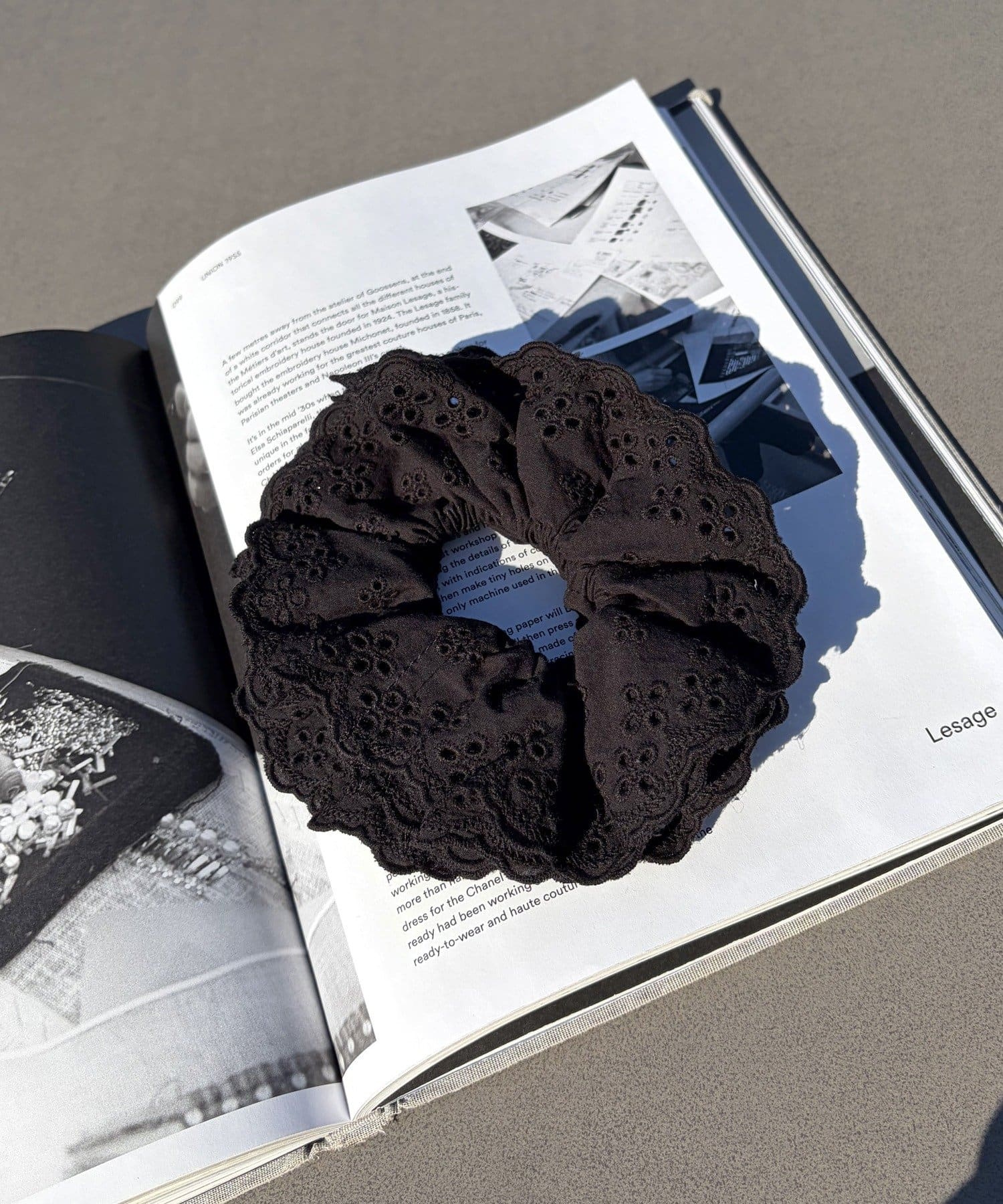 Lattice(ラティス) コットン風レースシュシュ