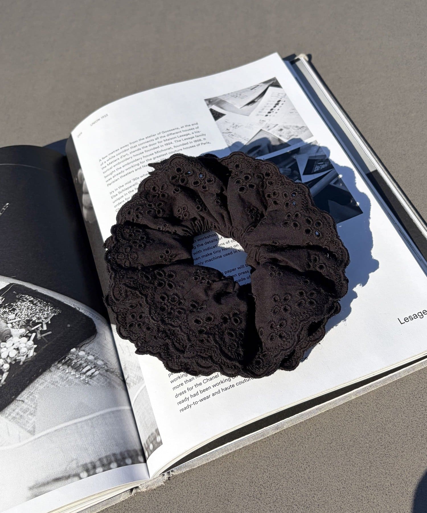 Lattice(ラティス) コットン風レースシュシュ