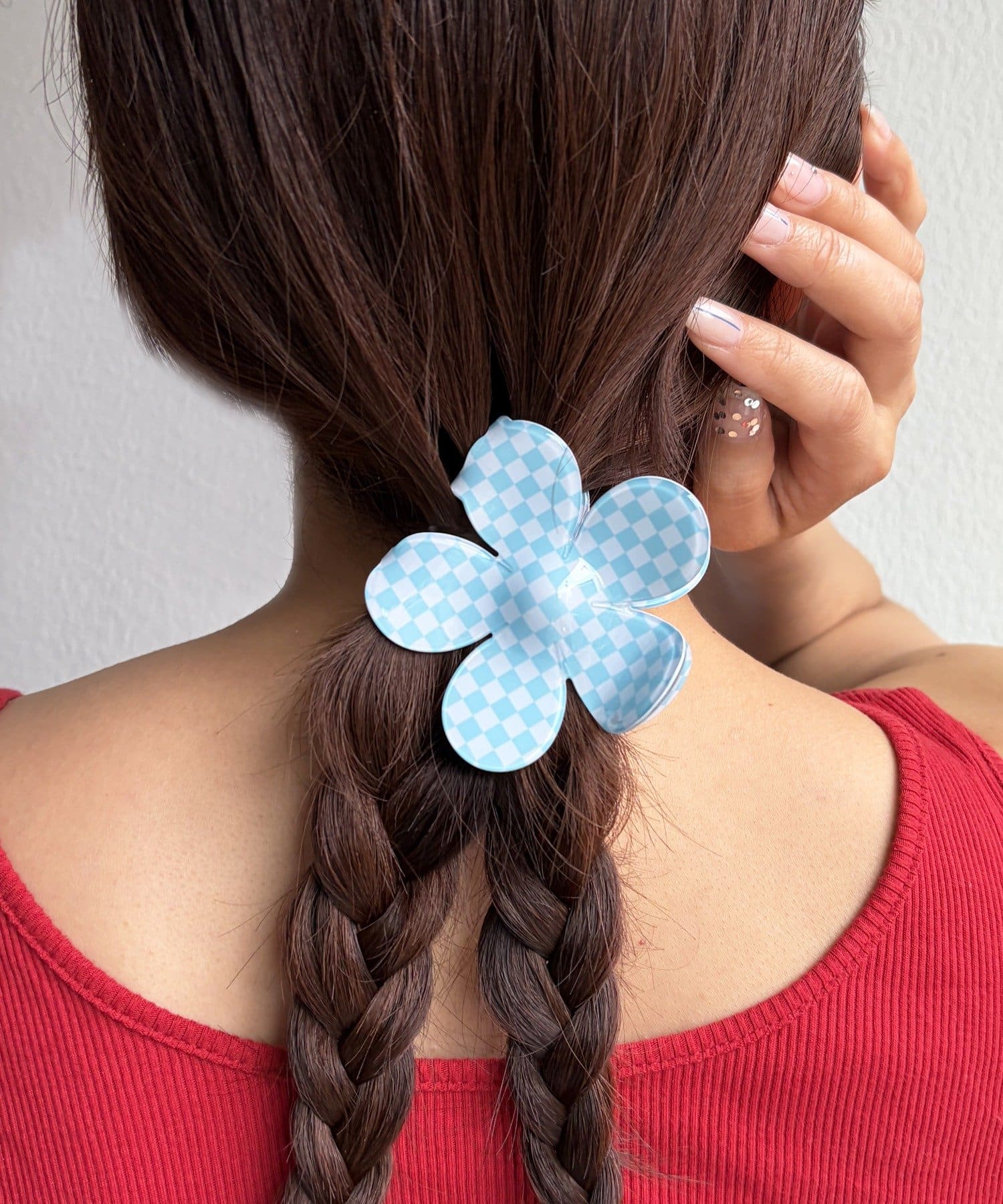 Lattice(ラティス) チェックフラワークリップ