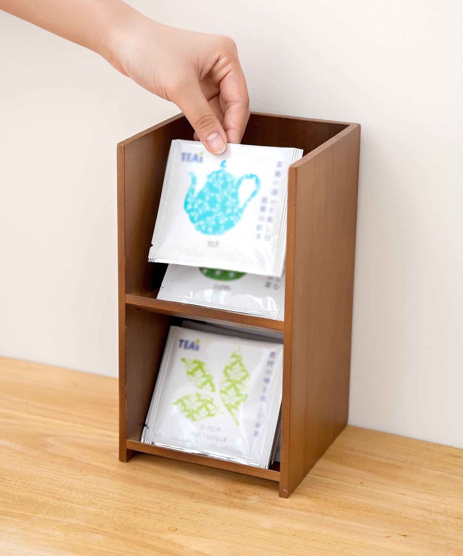 3COINS(スリーコインズ) 木製卓上収納ケース