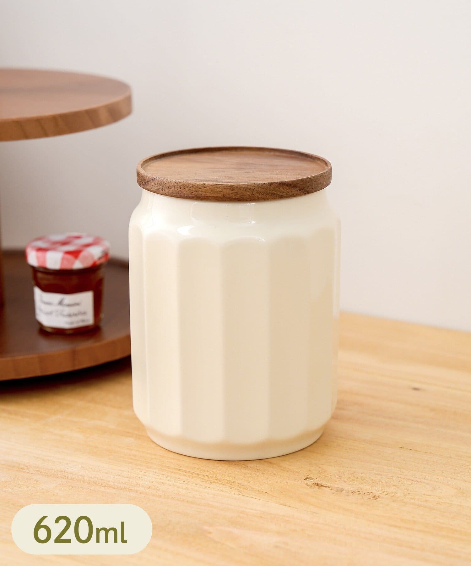 3COINS(スリーコインズ) セラミックキャニスターM：620ml