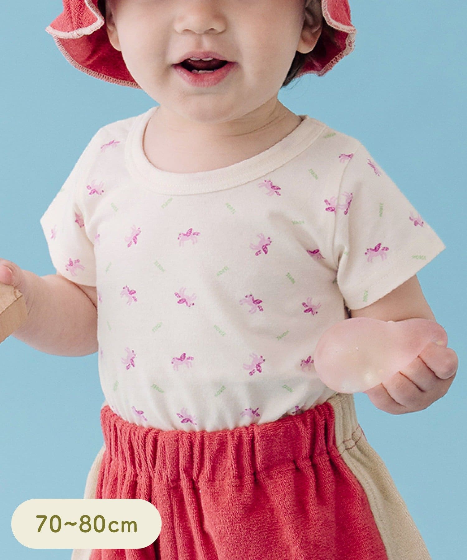 3COINS(スリーコインズ) プリントT：70～80cm