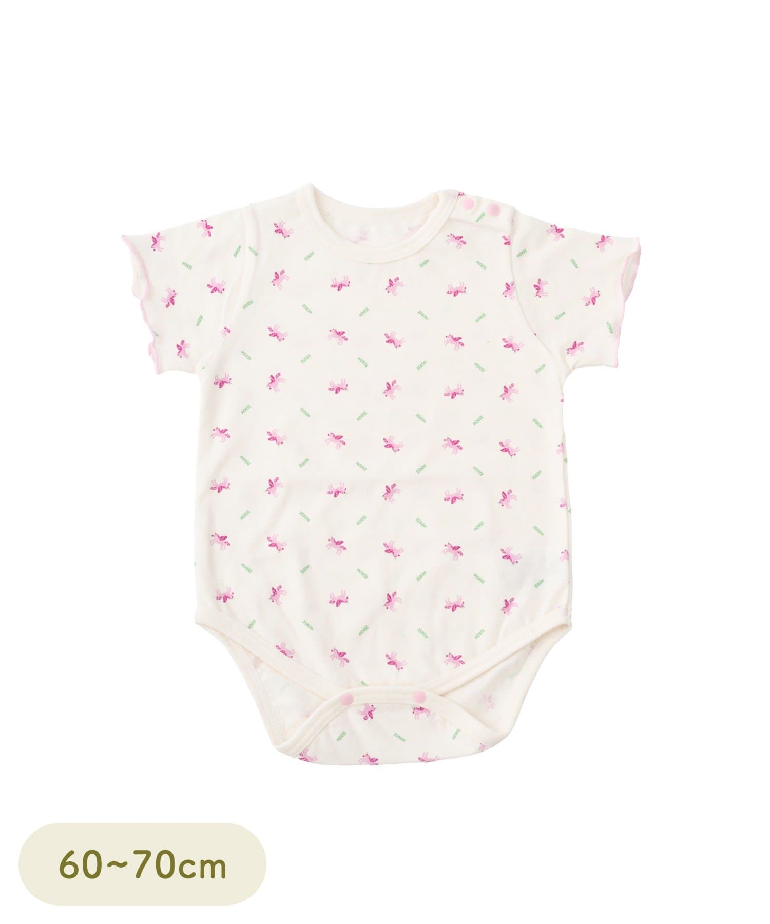 3COINS(スリーコインズ) プリント半袖ロンパース：60～70cm