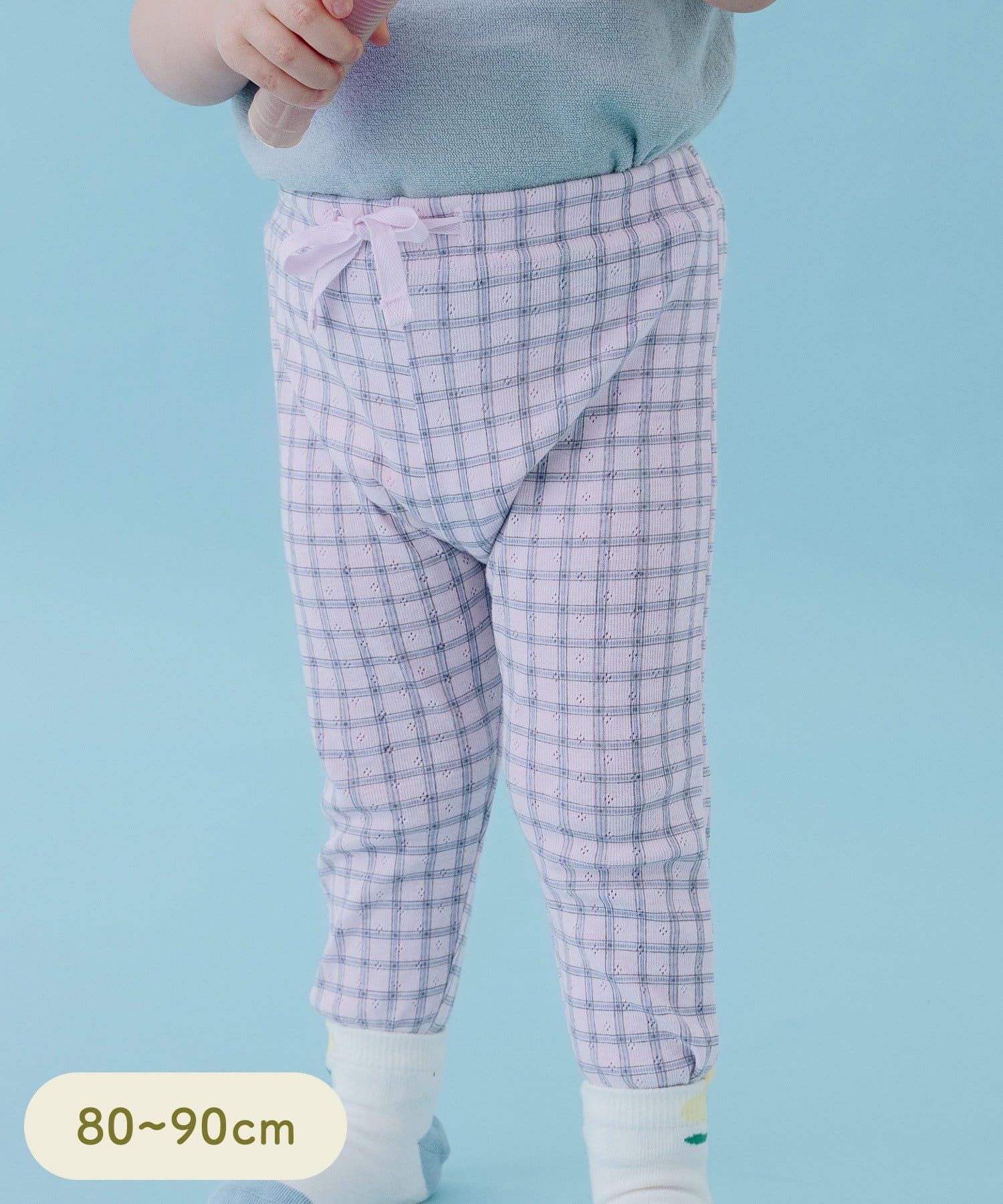 3COINS(スリーコインズ) 針抜きロングパンツ：80～90cm