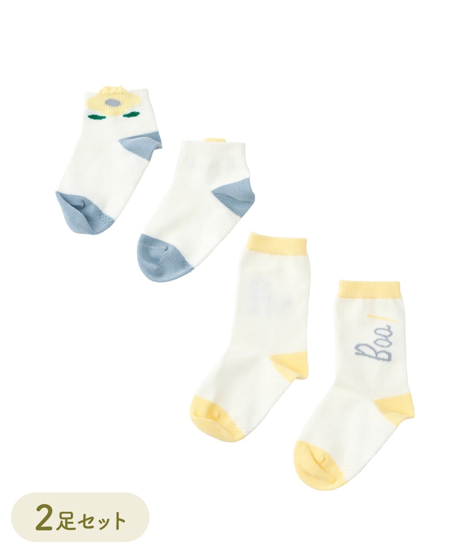 3COINS(スリーコインズ) フラワー2足セットソックス